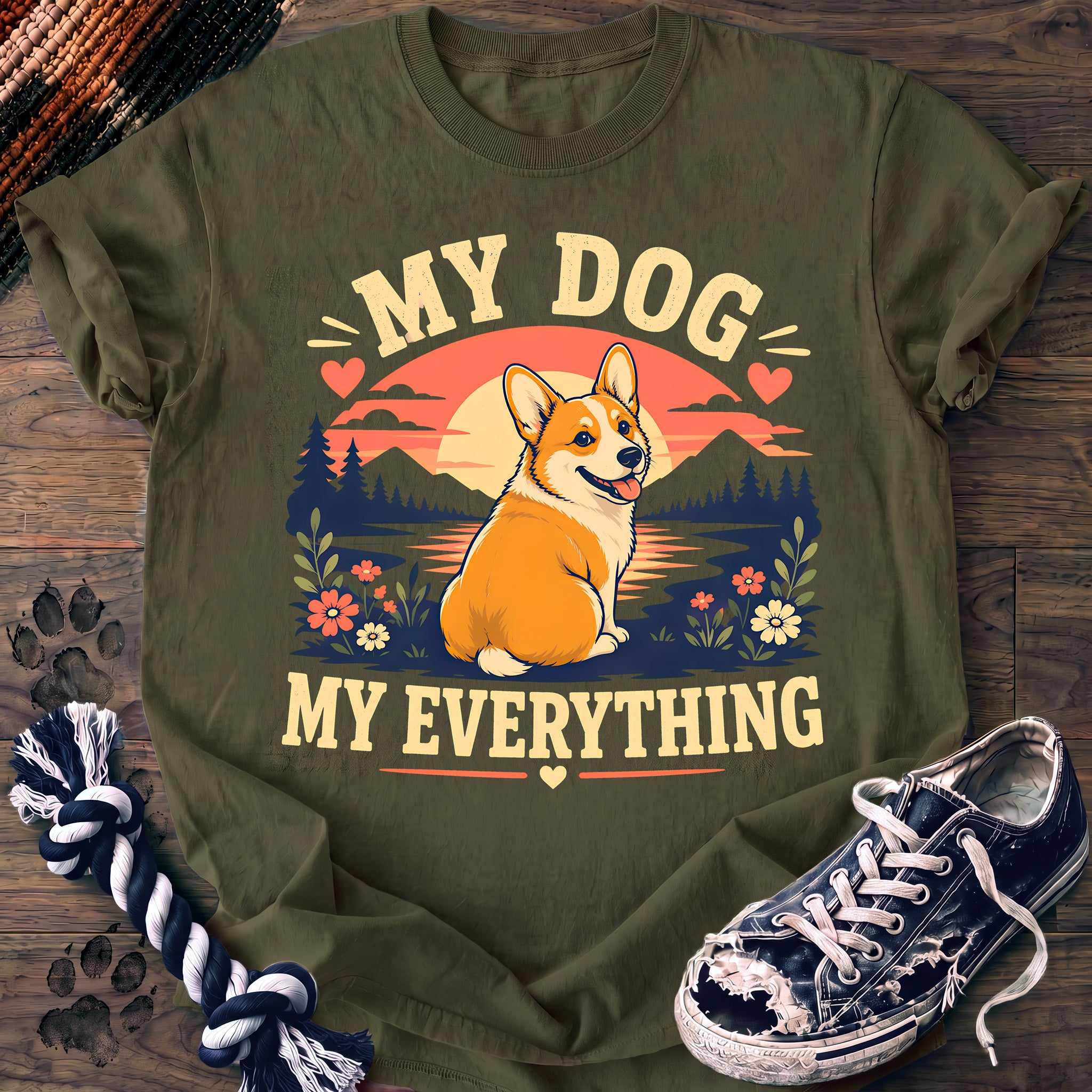 PAWSSION CLUB t-shirt in Moss color - SKU PC-0355