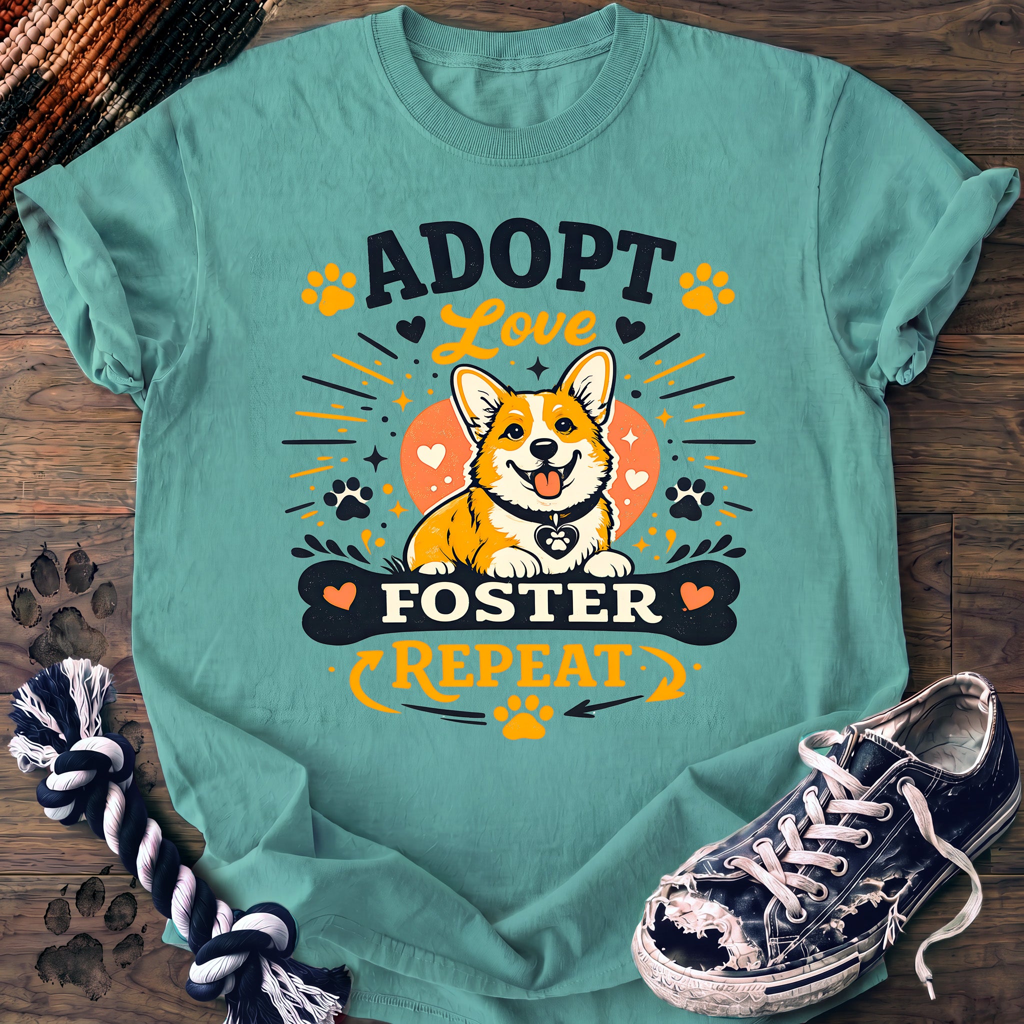 PAWSSION CLUB t-shirt in ChalkyMint color - SKU PC-0360