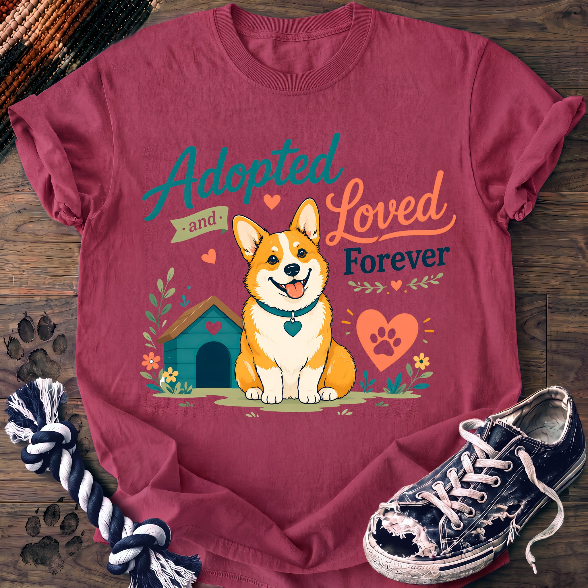 PAWSSION CLUB t-shirt in Crunchberry color - SKU PC-0362