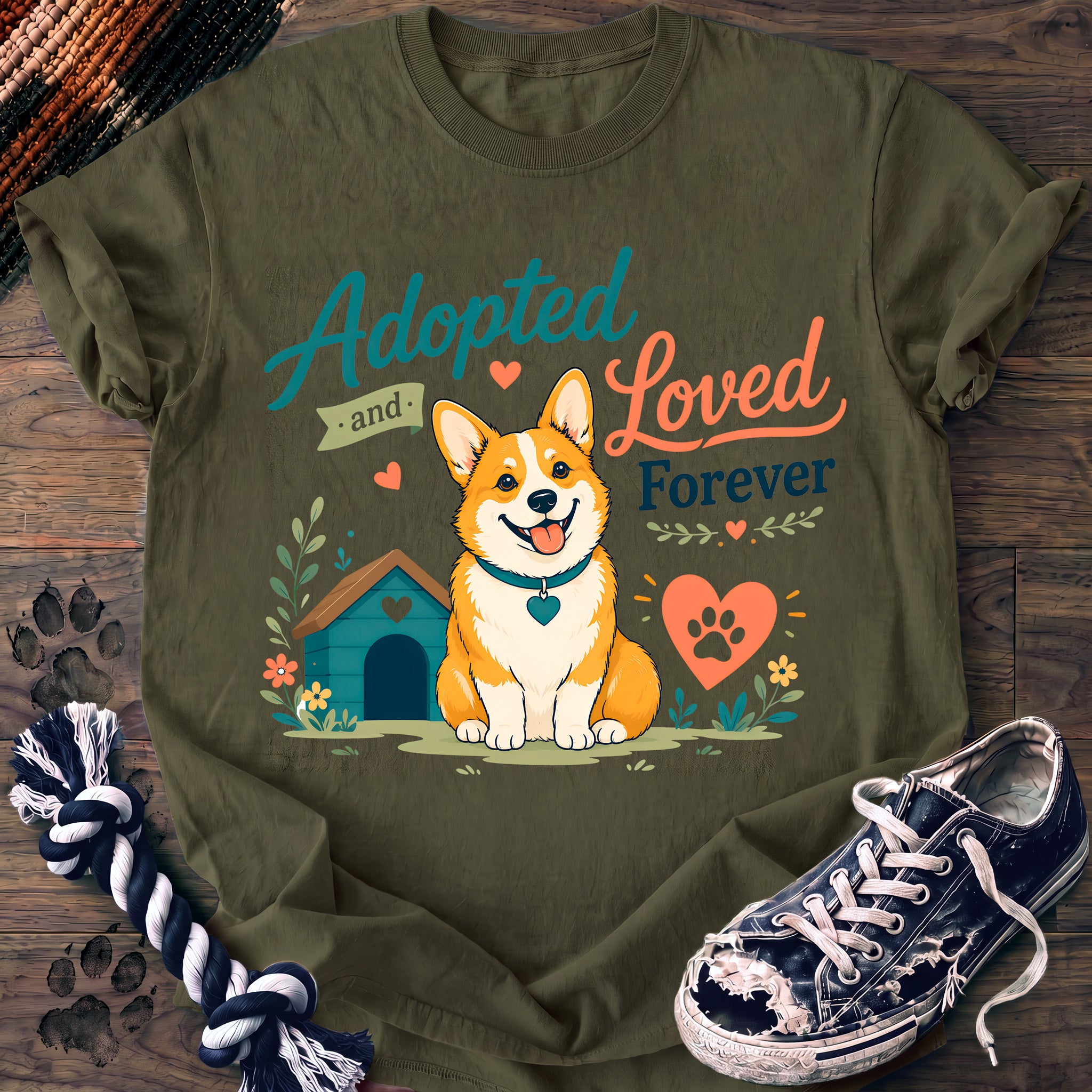 PAWSSION CLUB t-shirt in Moss color - SKU PC-0362