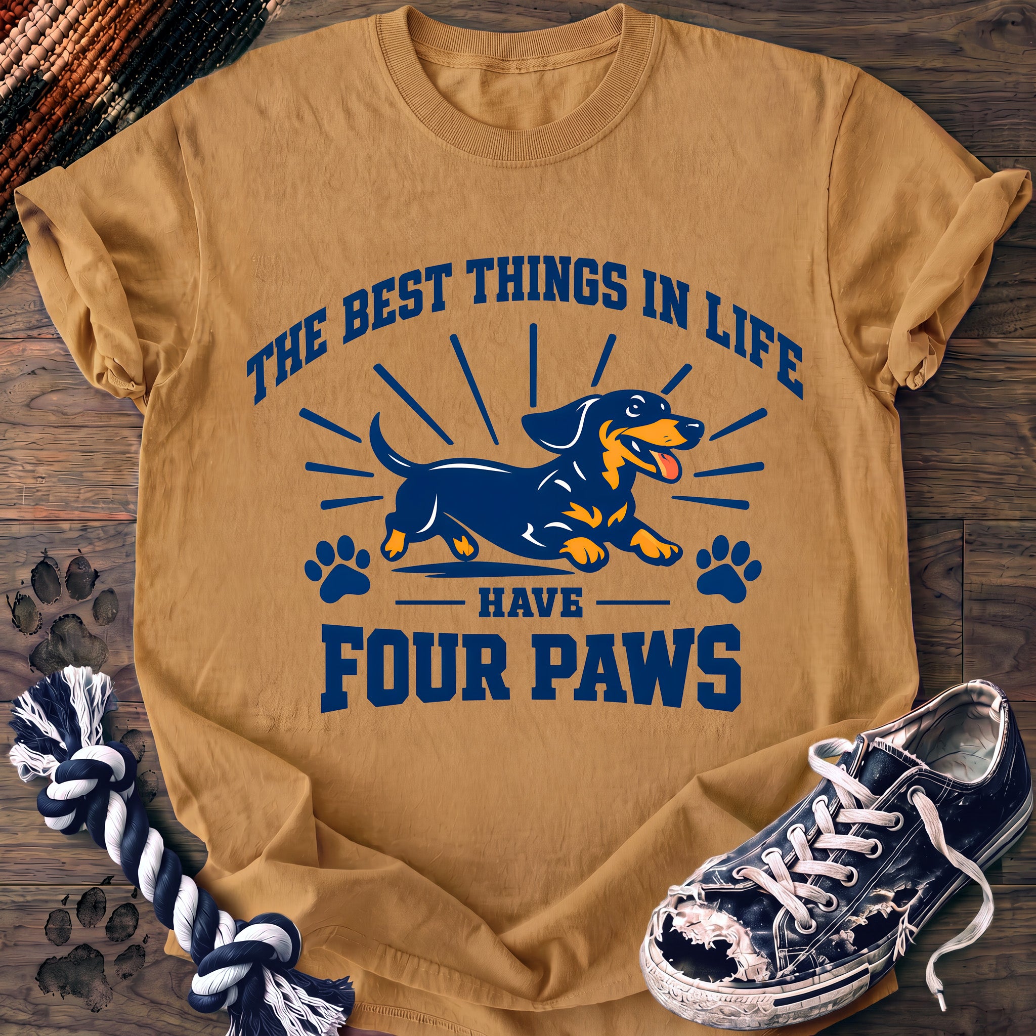 PAWSSION CLUB t-shirt in Mustard color - SKU PC-0382