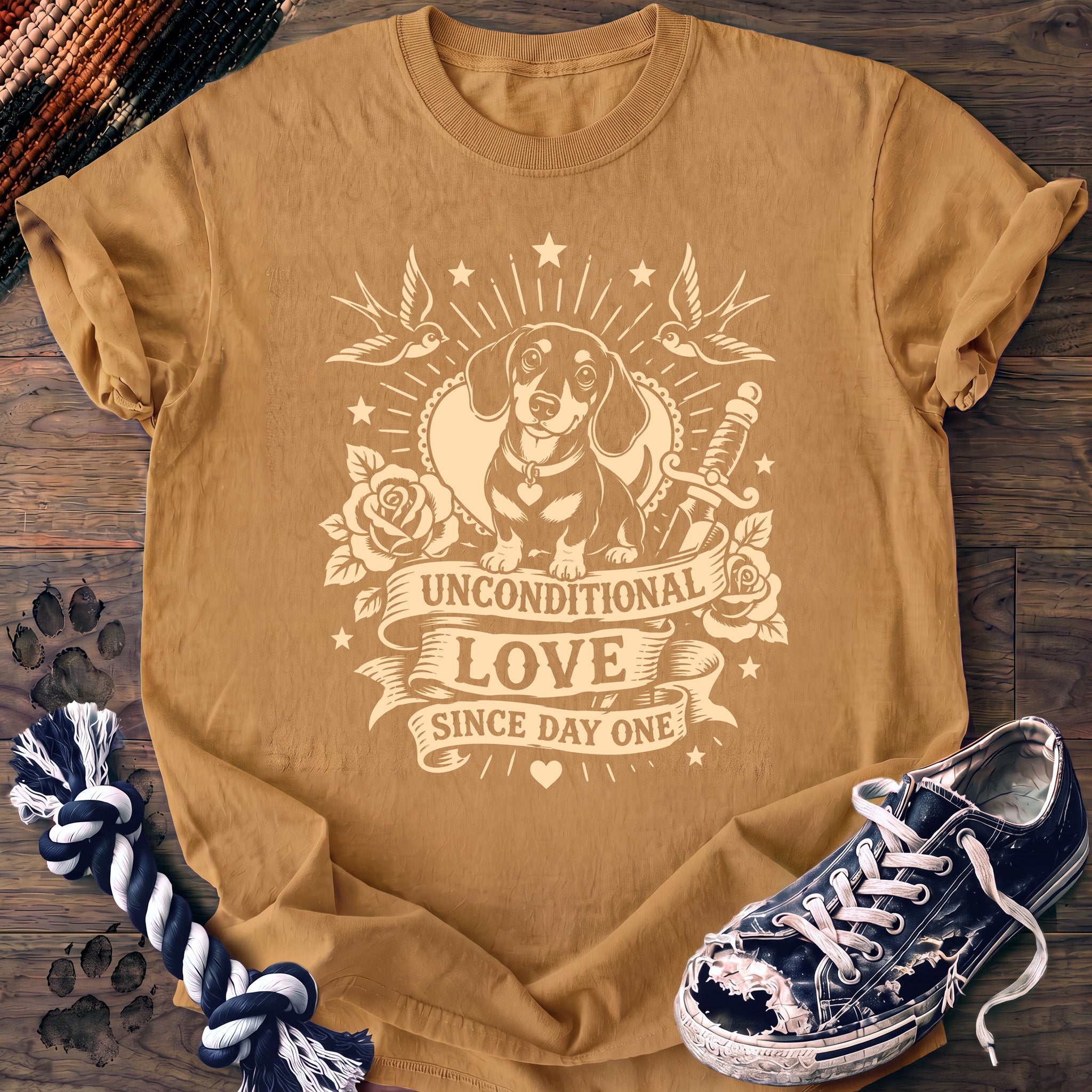 PAWSSION CLUB t-shirt in Mustard color - SKU PC-0385