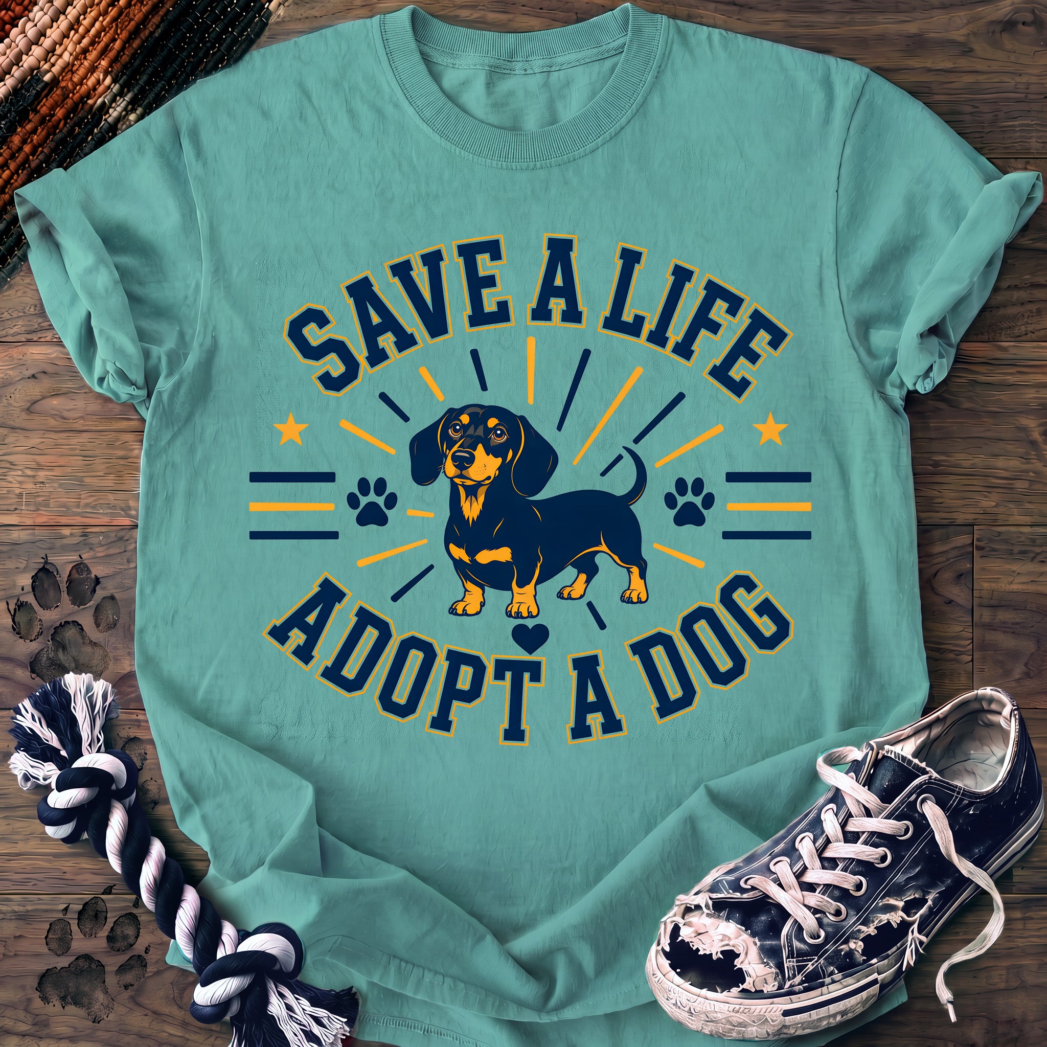 PAWSSION CLUB t-shirt in ChalkyMint color - SKU PC-0387