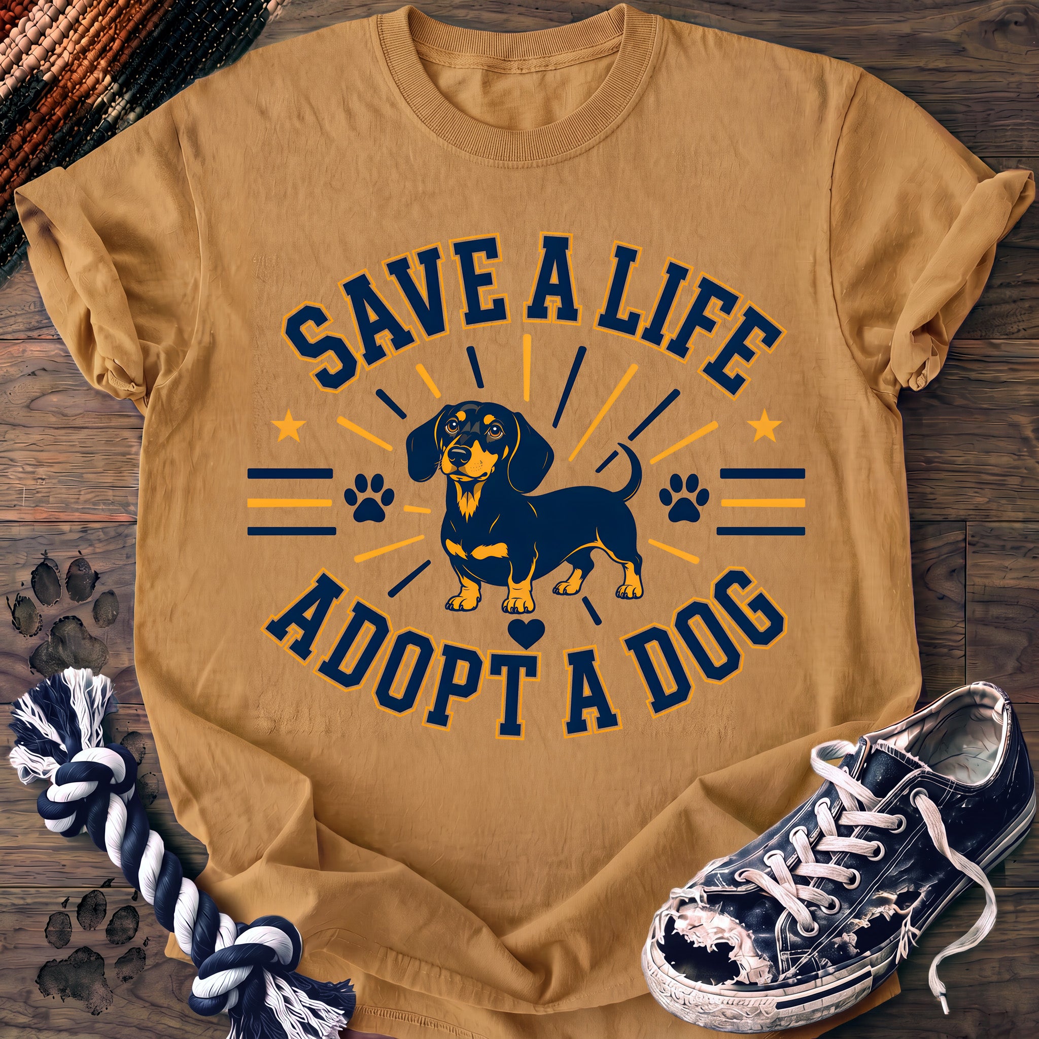 PAWSSION CLUB t-shirt in Mustard color - SKU PC-0387