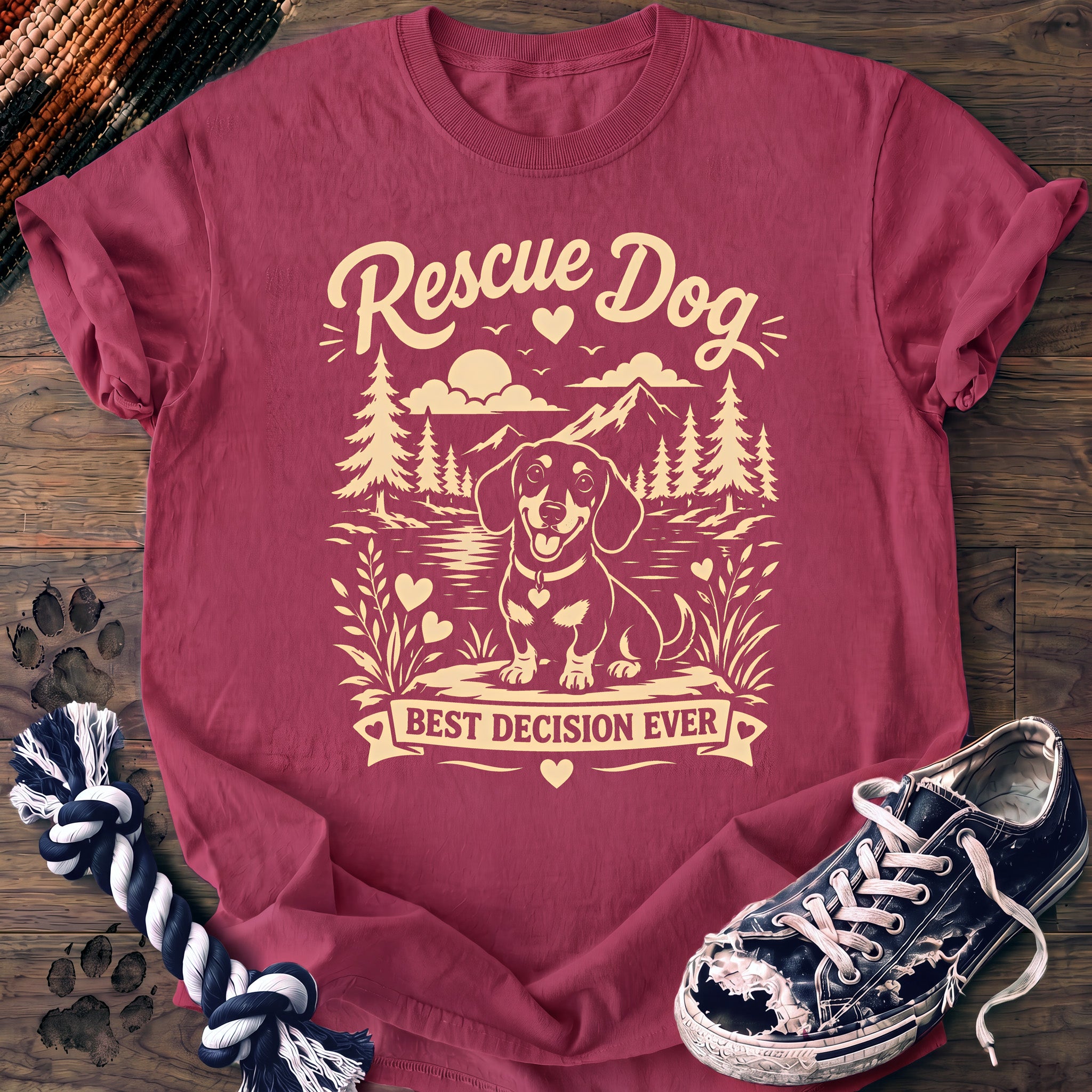 PAWSSION CLUB t-shirt in Crunchberry color - SKU PC-0389