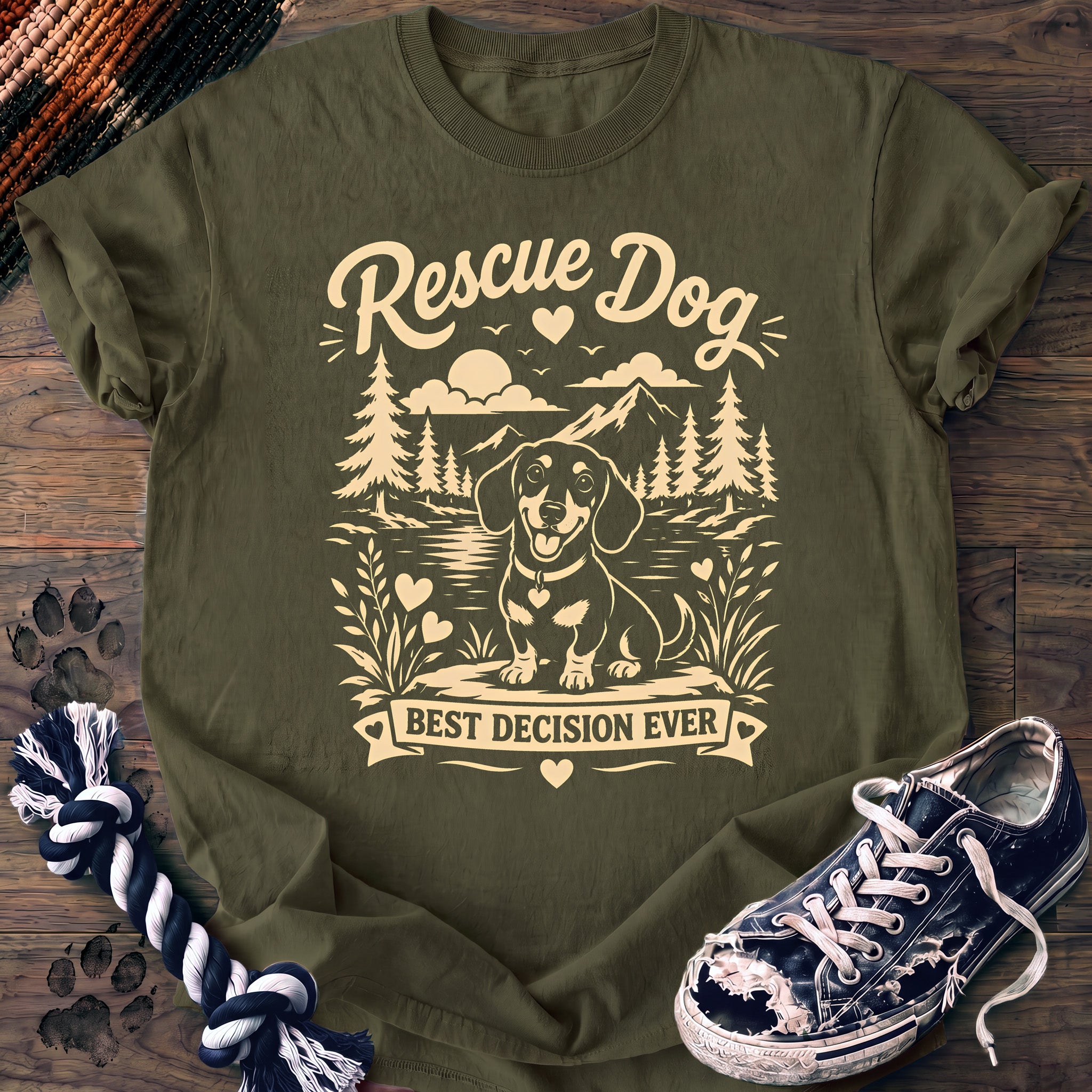 PAWSSION CLUB t-shirt in Moss color - SKU PC-0389