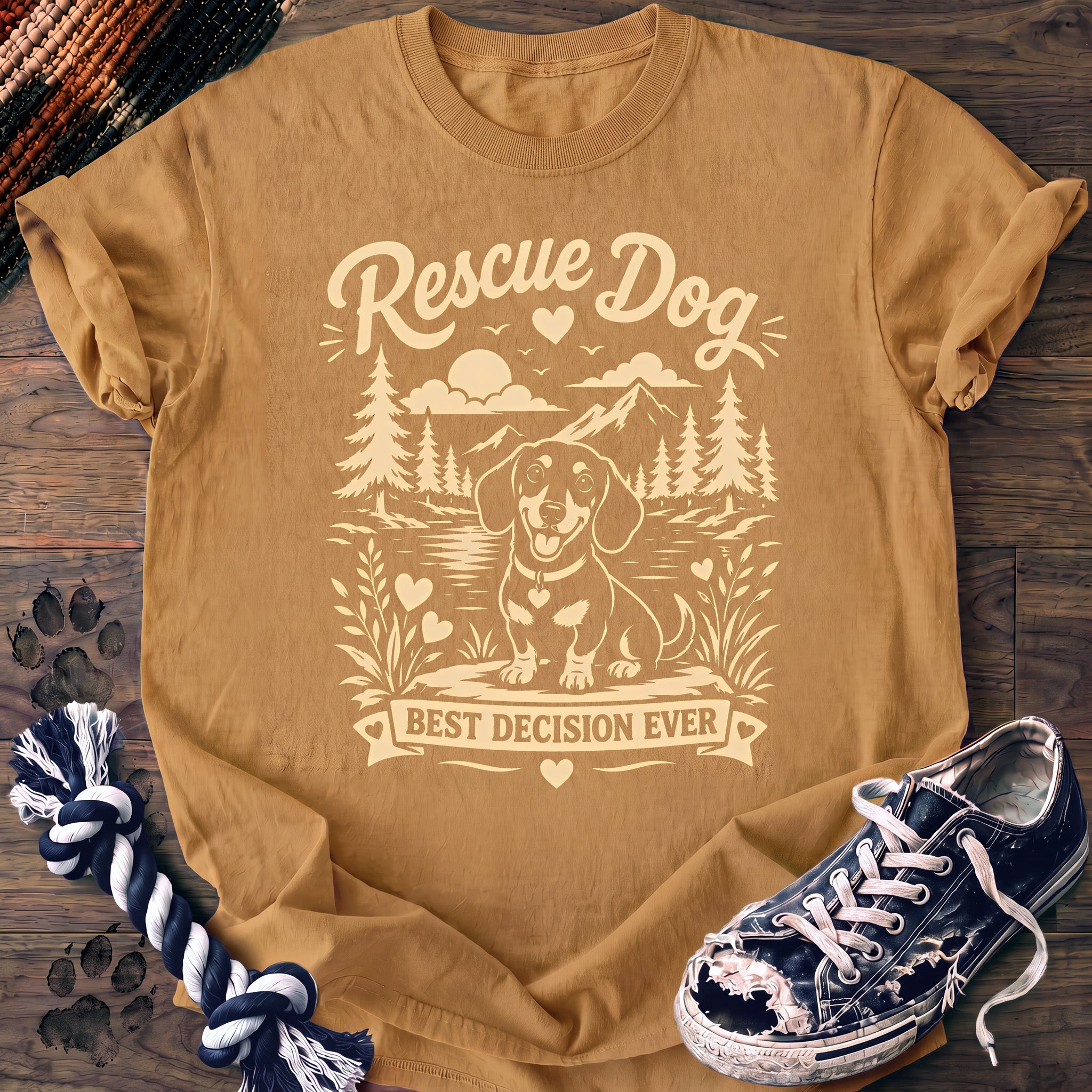 PAWSSION CLUB t-shirt in Mustard color - SKU PC-0389