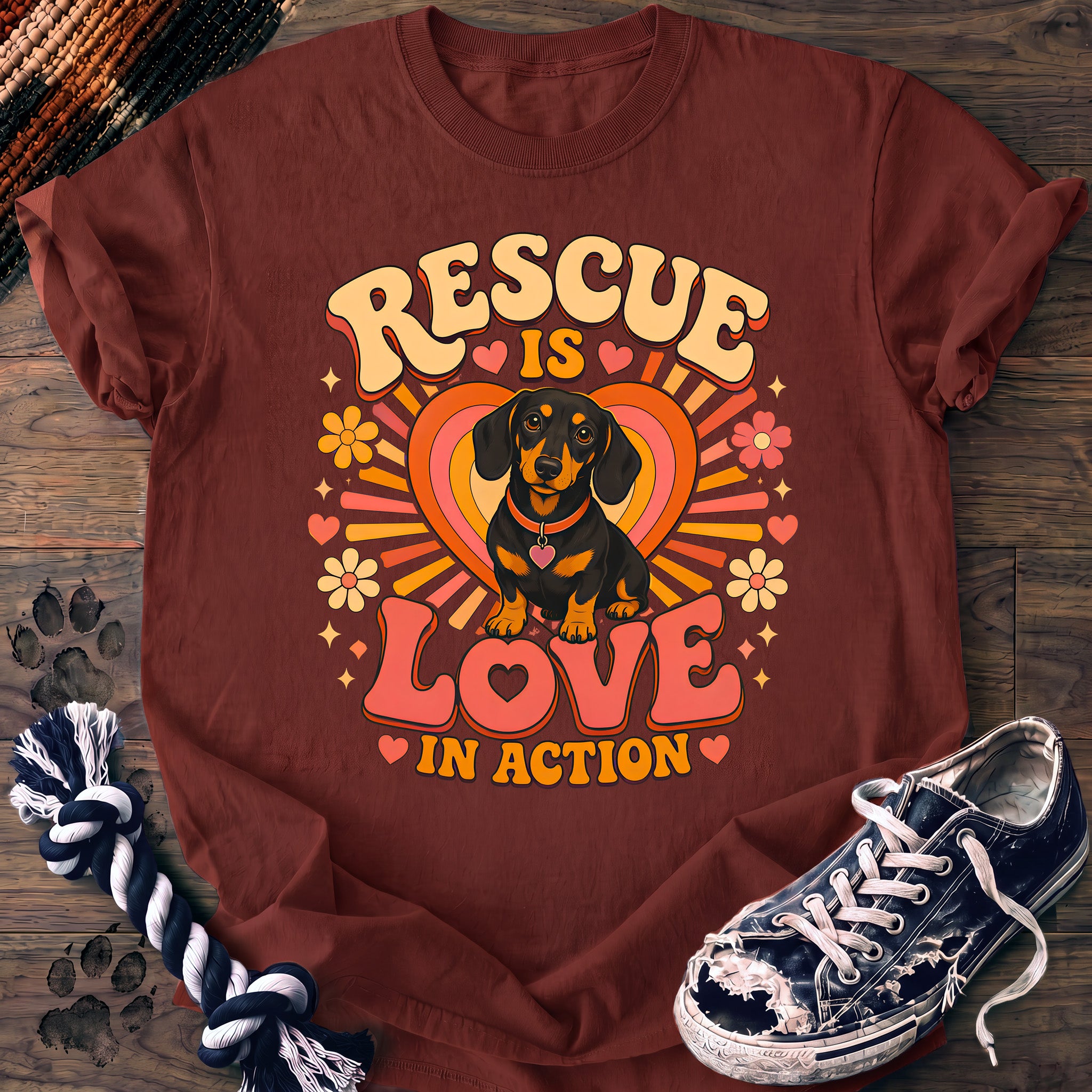 PAWSSION CLUB t-shirt in Brick color - SKU PC-0390