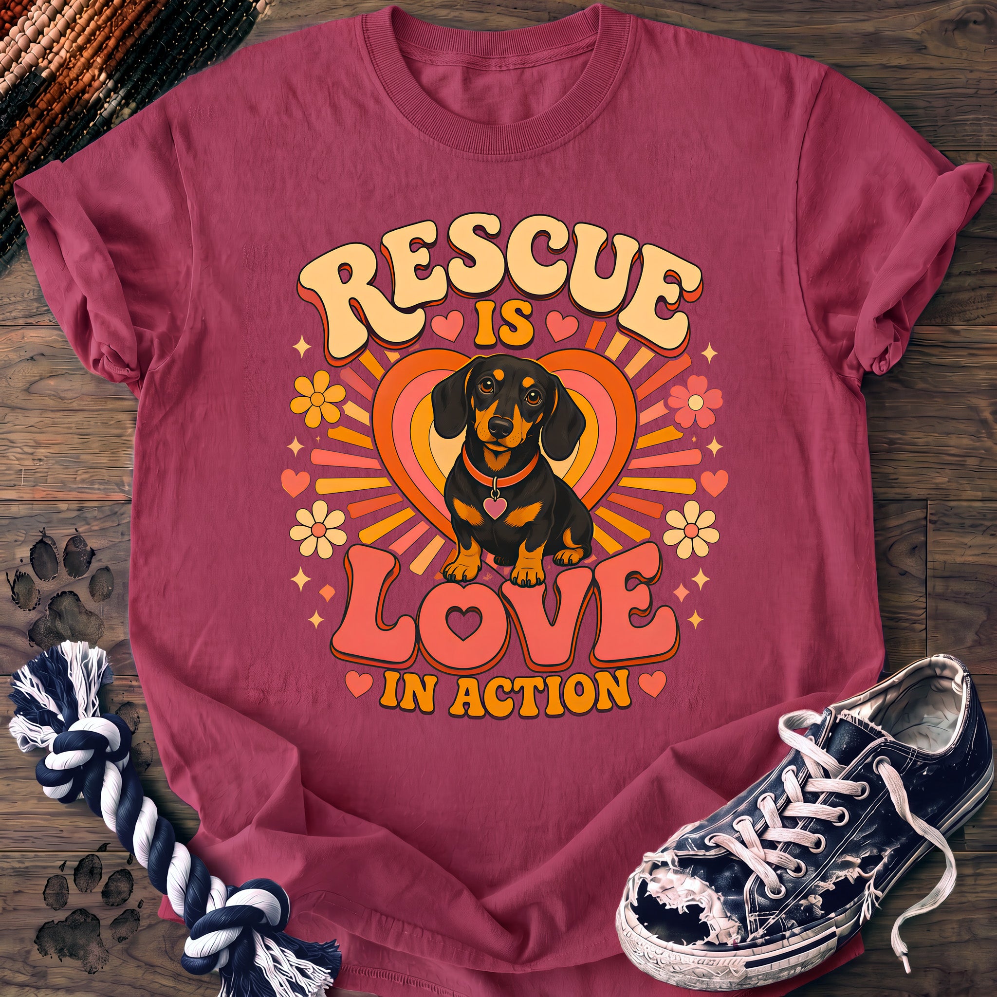 PAWSSION CLUB t-shirt in Crunchberry color - SKU PC-0390