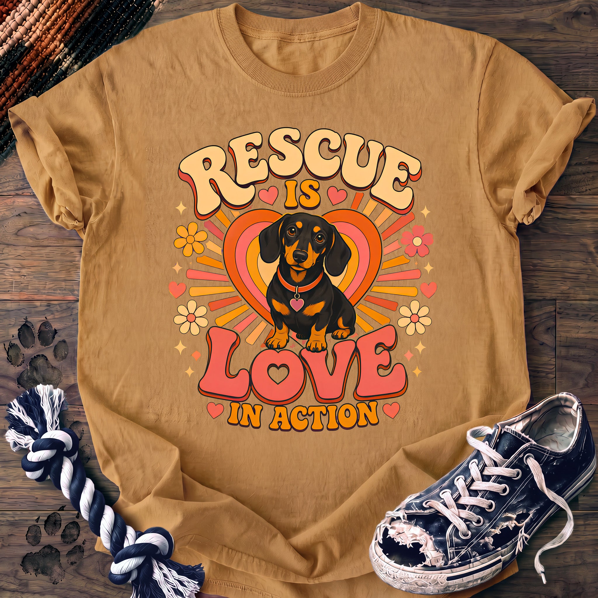 PAWSSION CLUB t-shirt in Mustard color - SKU PC-0390