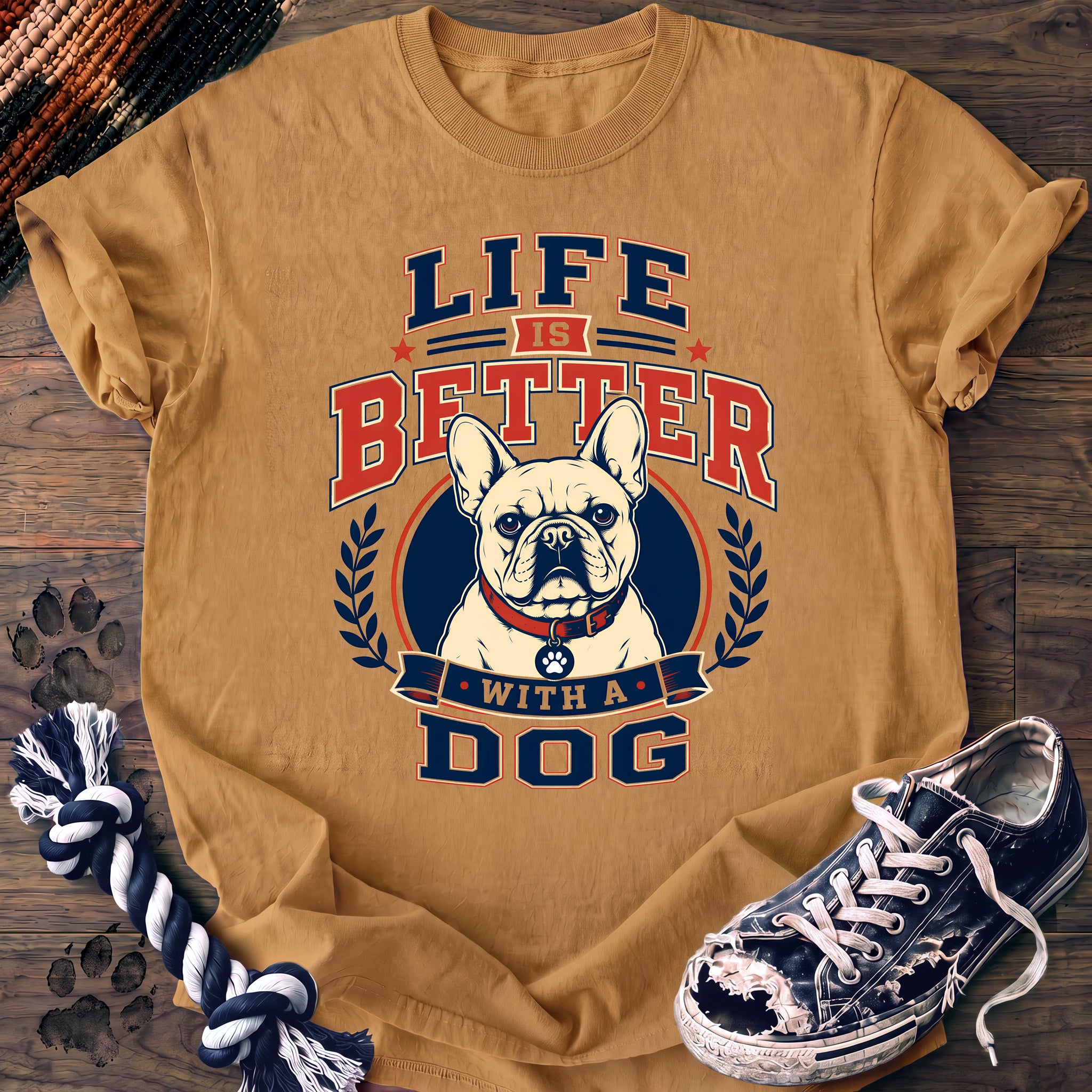 PAWSSION CLUB t-shirt in Mustard color - SKU PC-0394