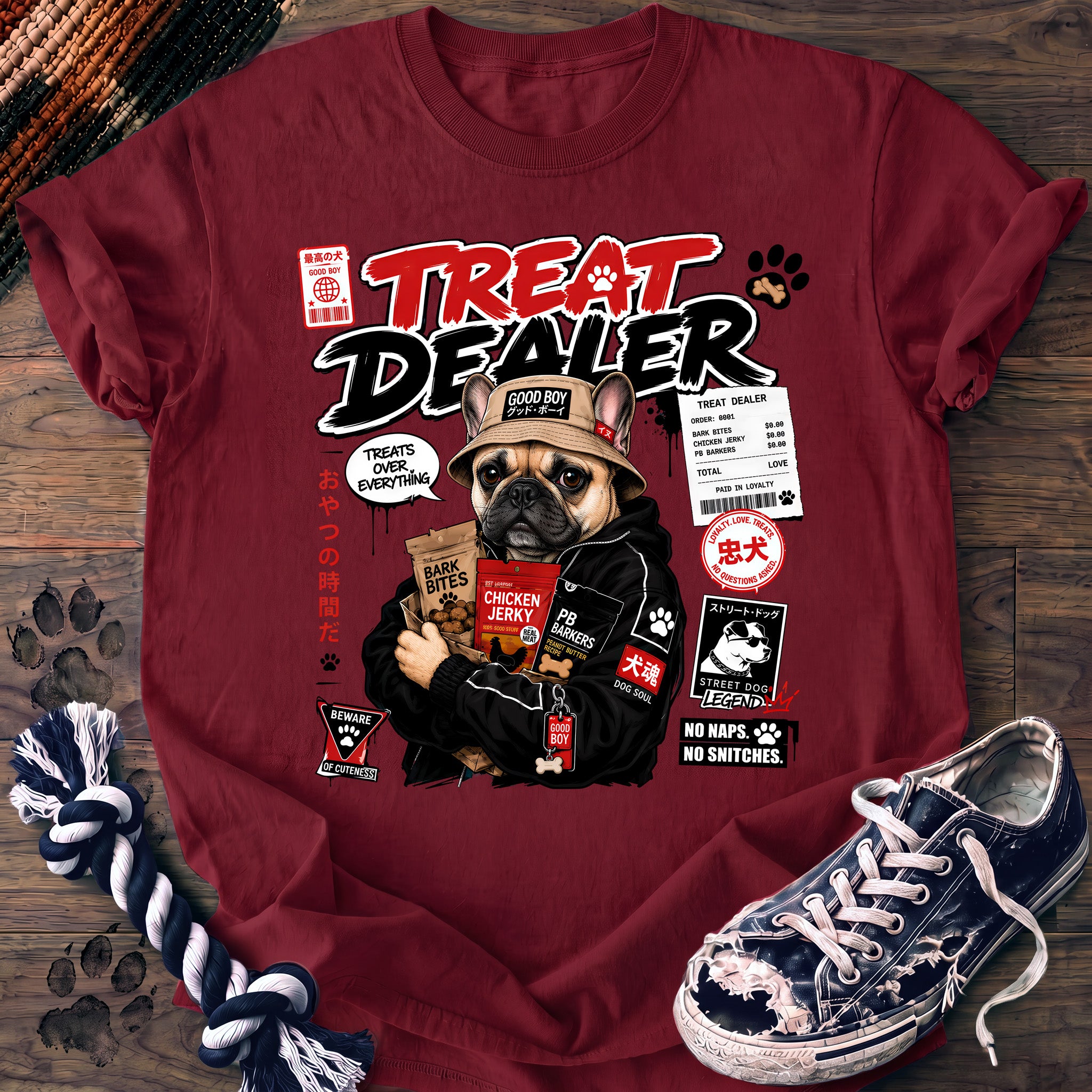 PAWSSION CLUB t-shirt in Crimson color - SKU PC-0602