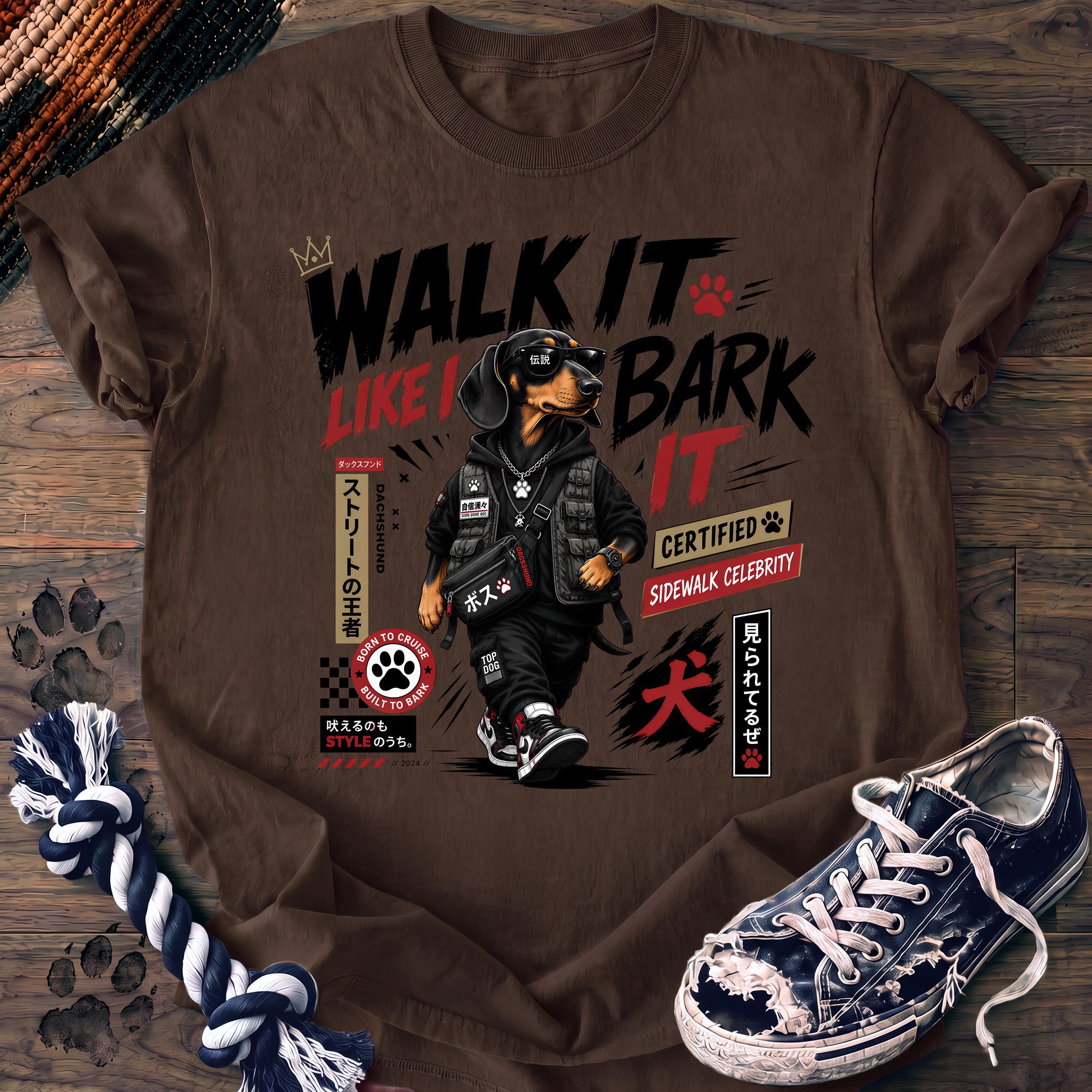 PAWSSION CLUB t-shirt in Espresso color - SKU PC-0608