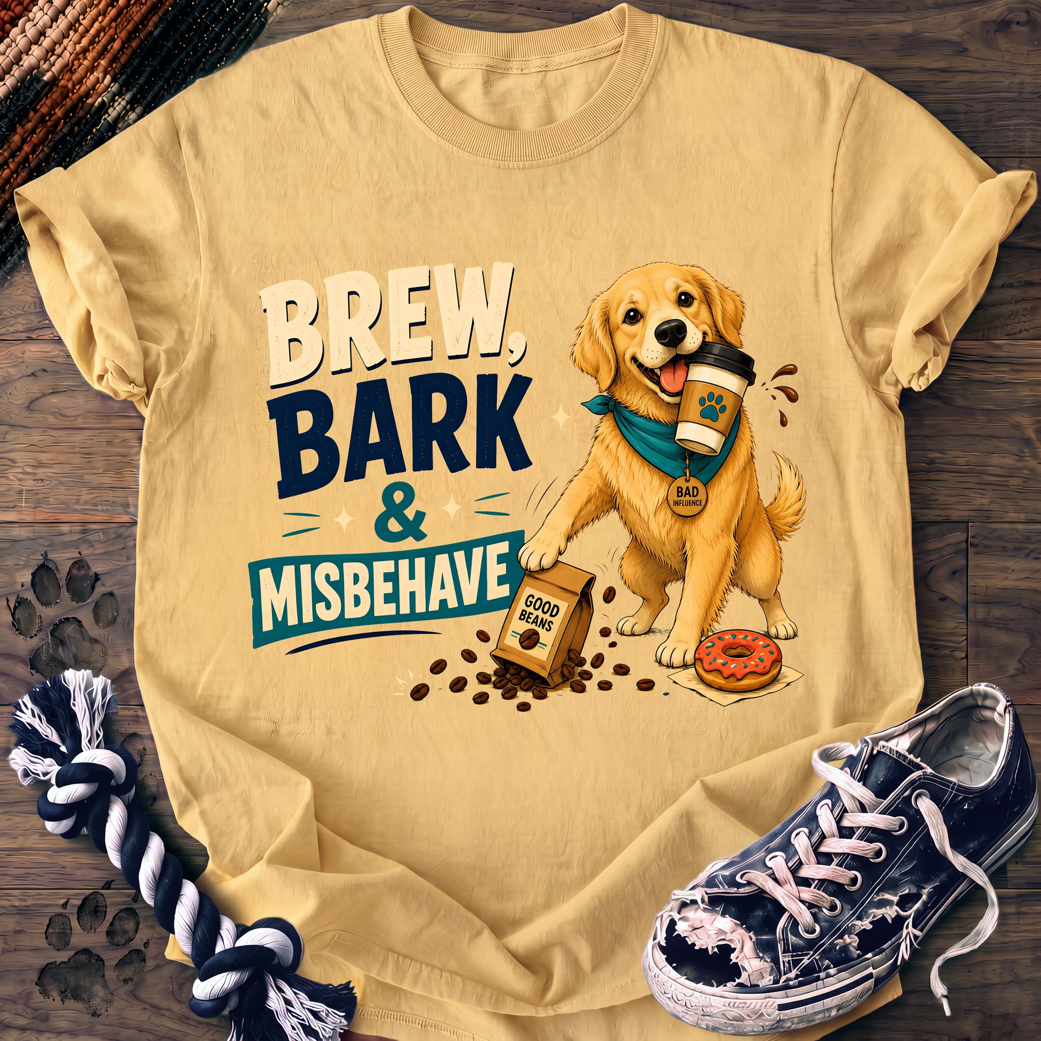 PAWSSION CLUB t-shirt in Butter color - SKU PC-0686