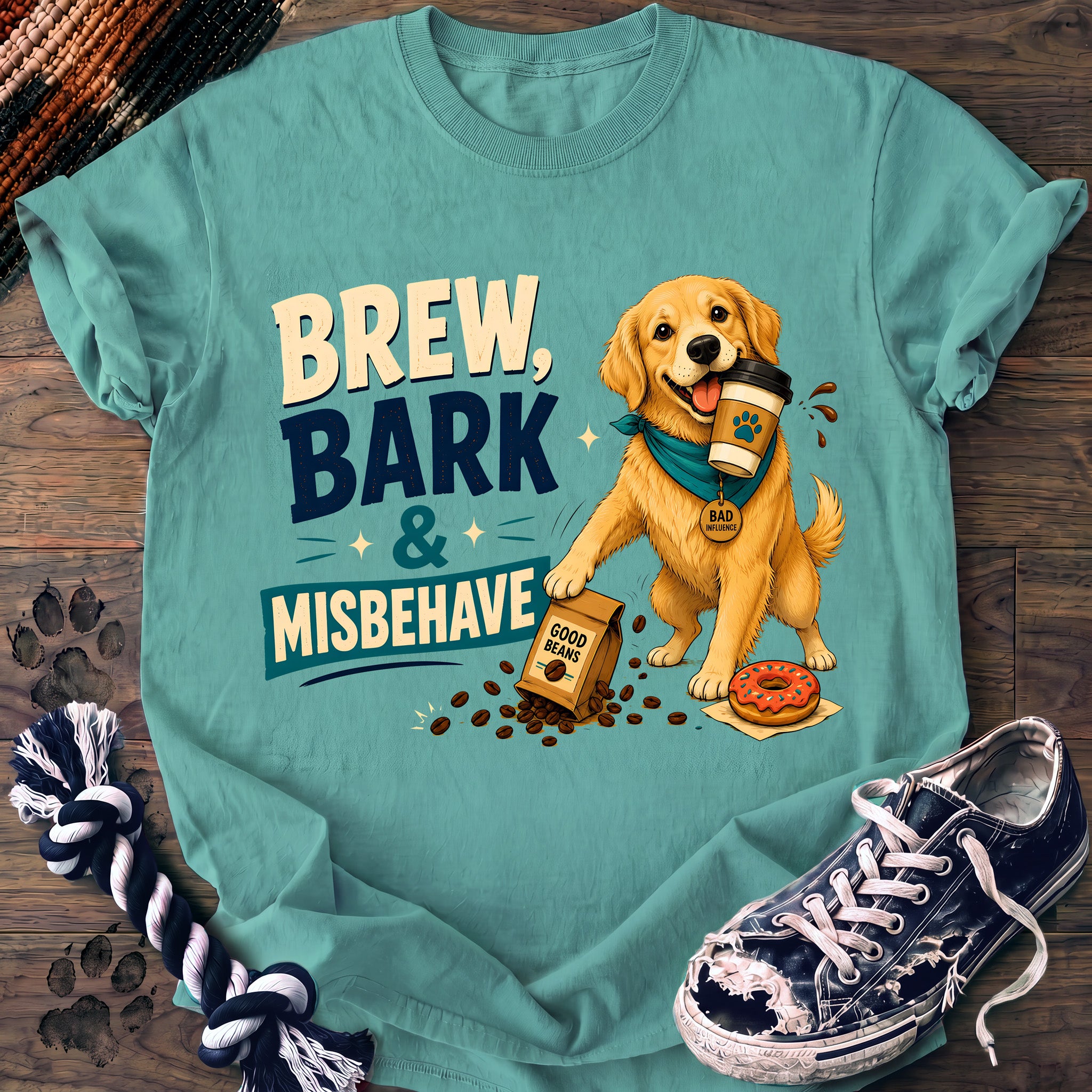 PAWSSION CLUB t-shirt in ChalkyMint color - SKU PC-0686
