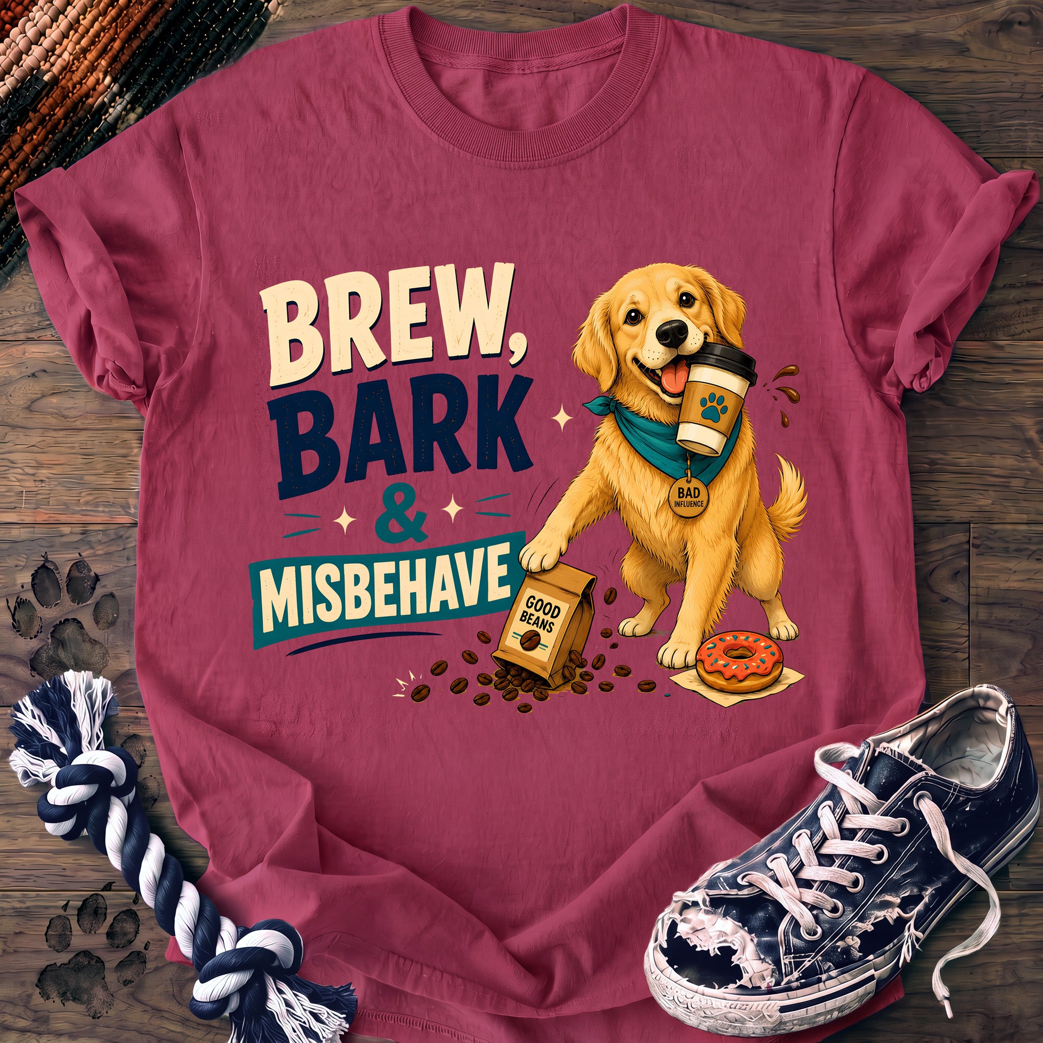 PAWSSION CLUB t-shirt in Crunchberry color - SKU PC-0686
