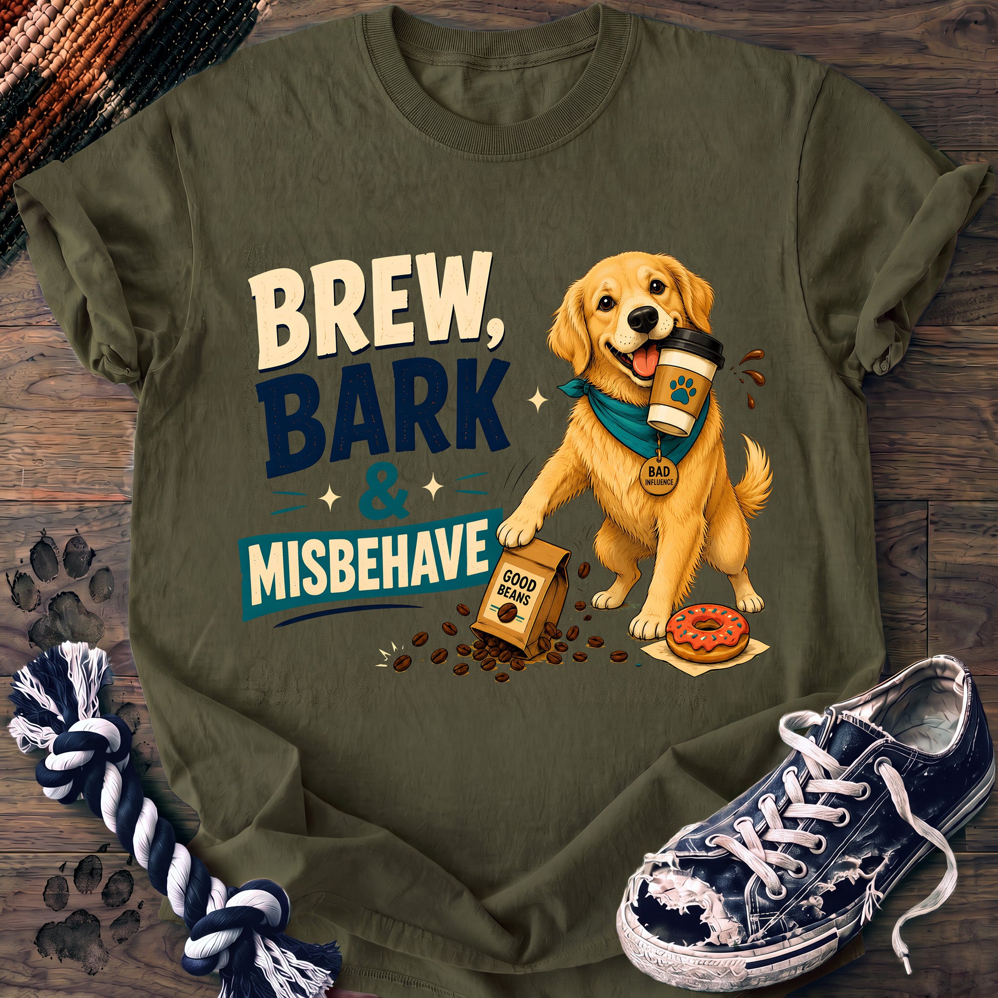 PAWSSION CLUB t-shirt in Moss color - SKU PC-0686