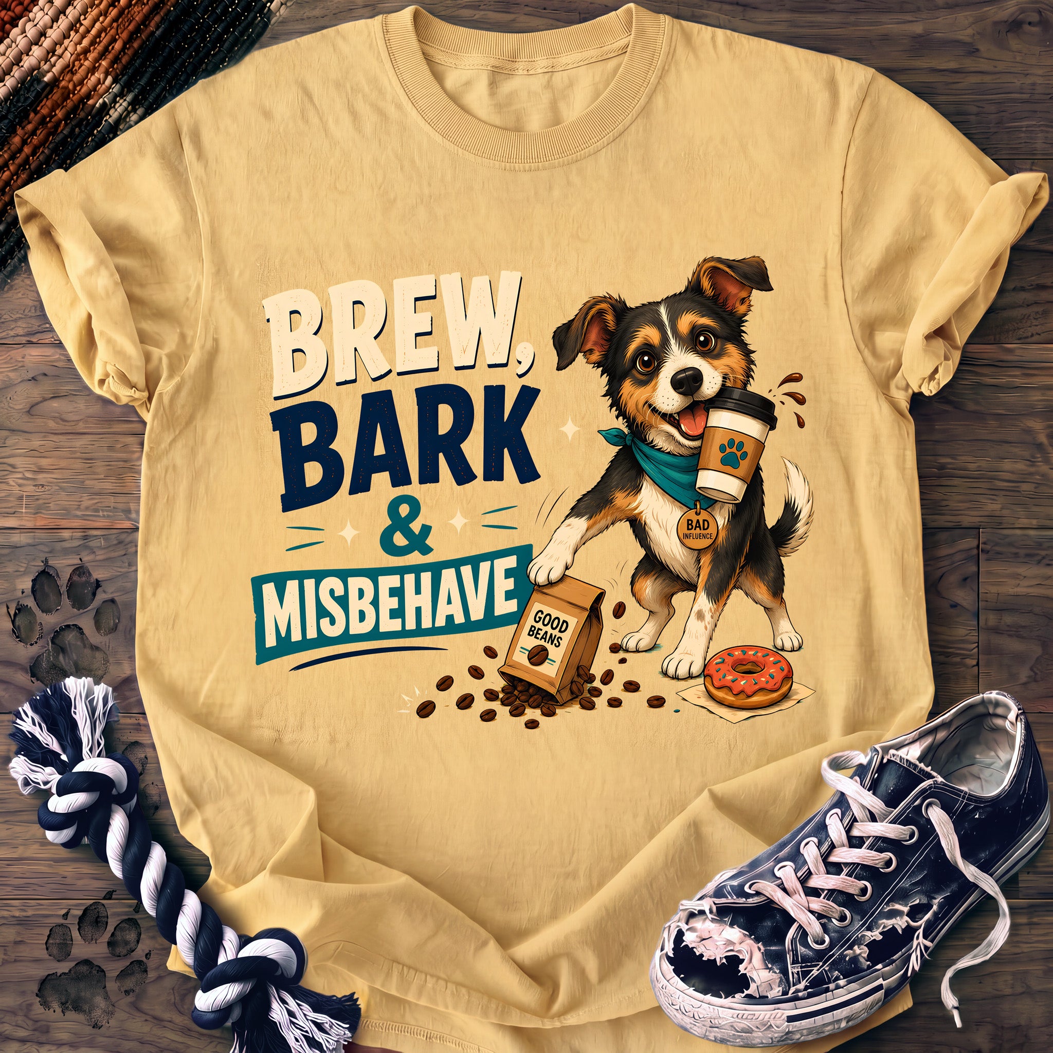 PAWSSION CLUB t-shirt in Butter color - SKU PC-0703