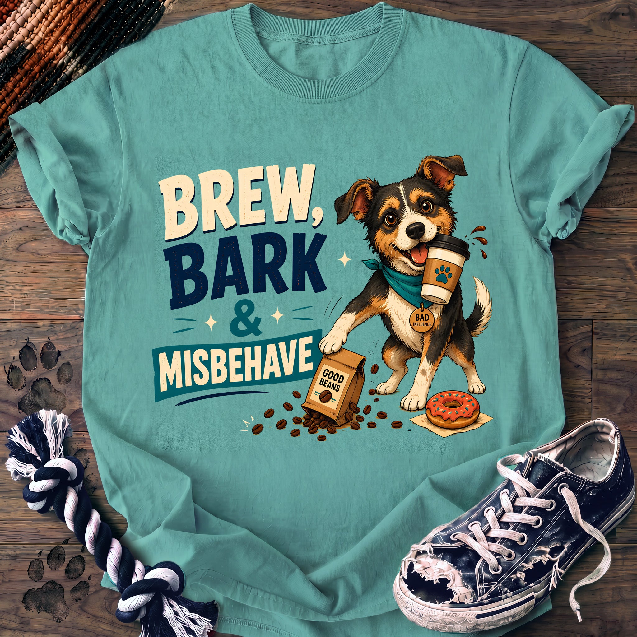 PAWSSION CLUB t-shirt in ChalkyMint color - SKU PC-0703