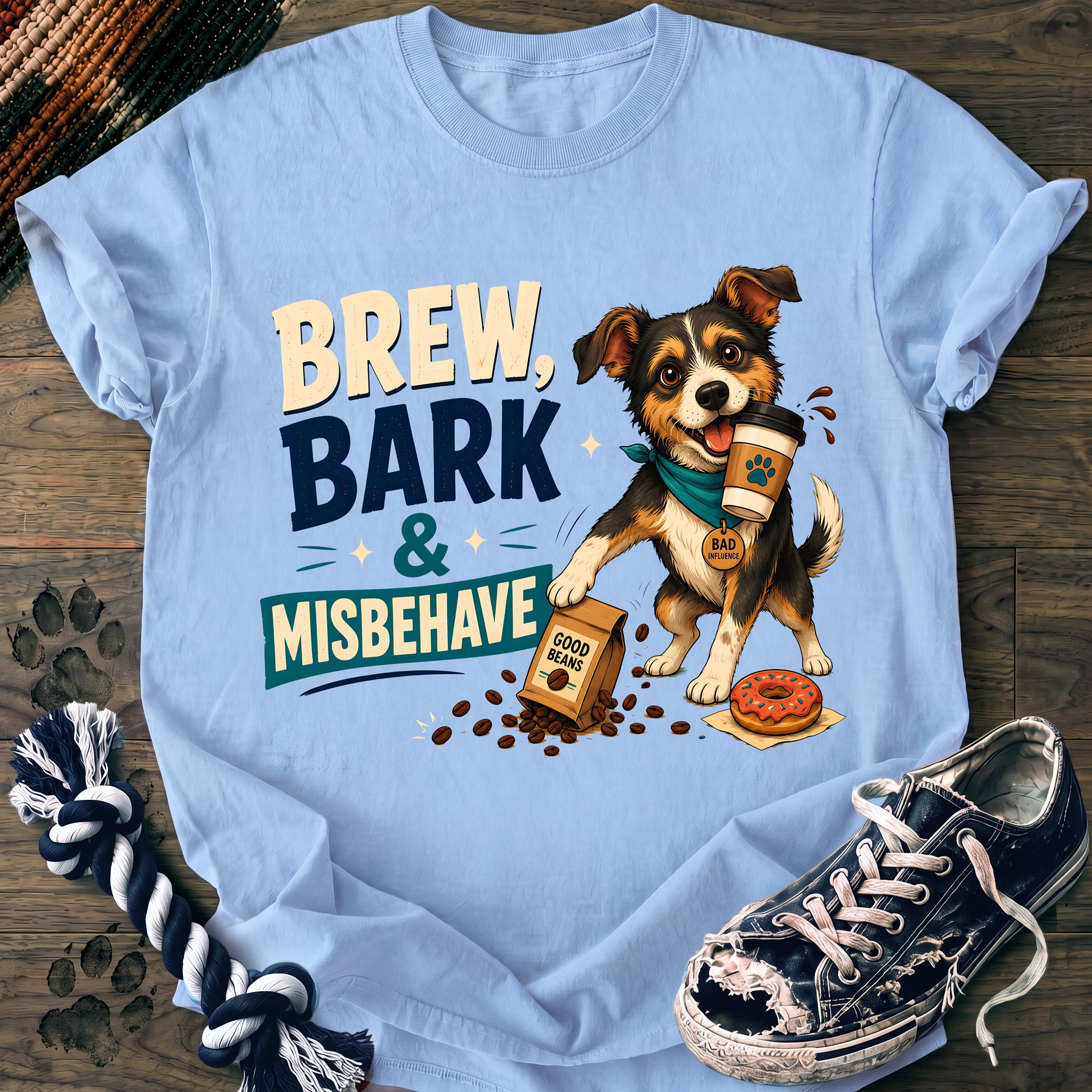 PAWSSION CLUB t-shirt in Chambray color - SKU PC-0703