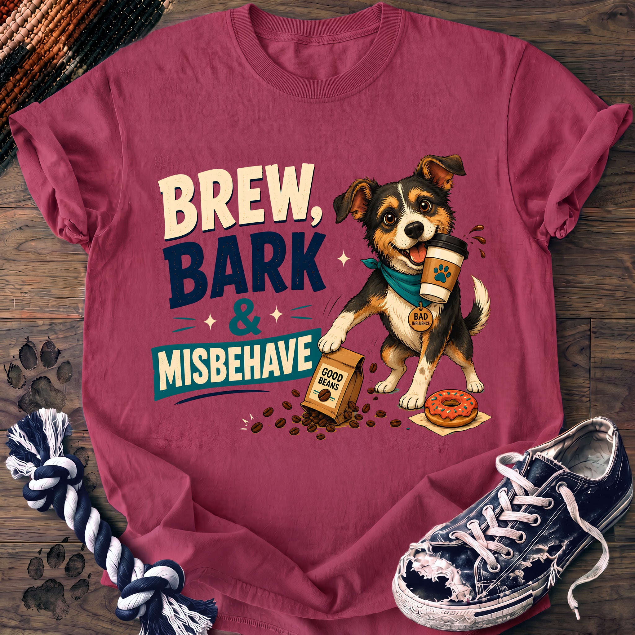 PAWSSION CLUB t-shirt in Crunchberry color - SKU PC-0703