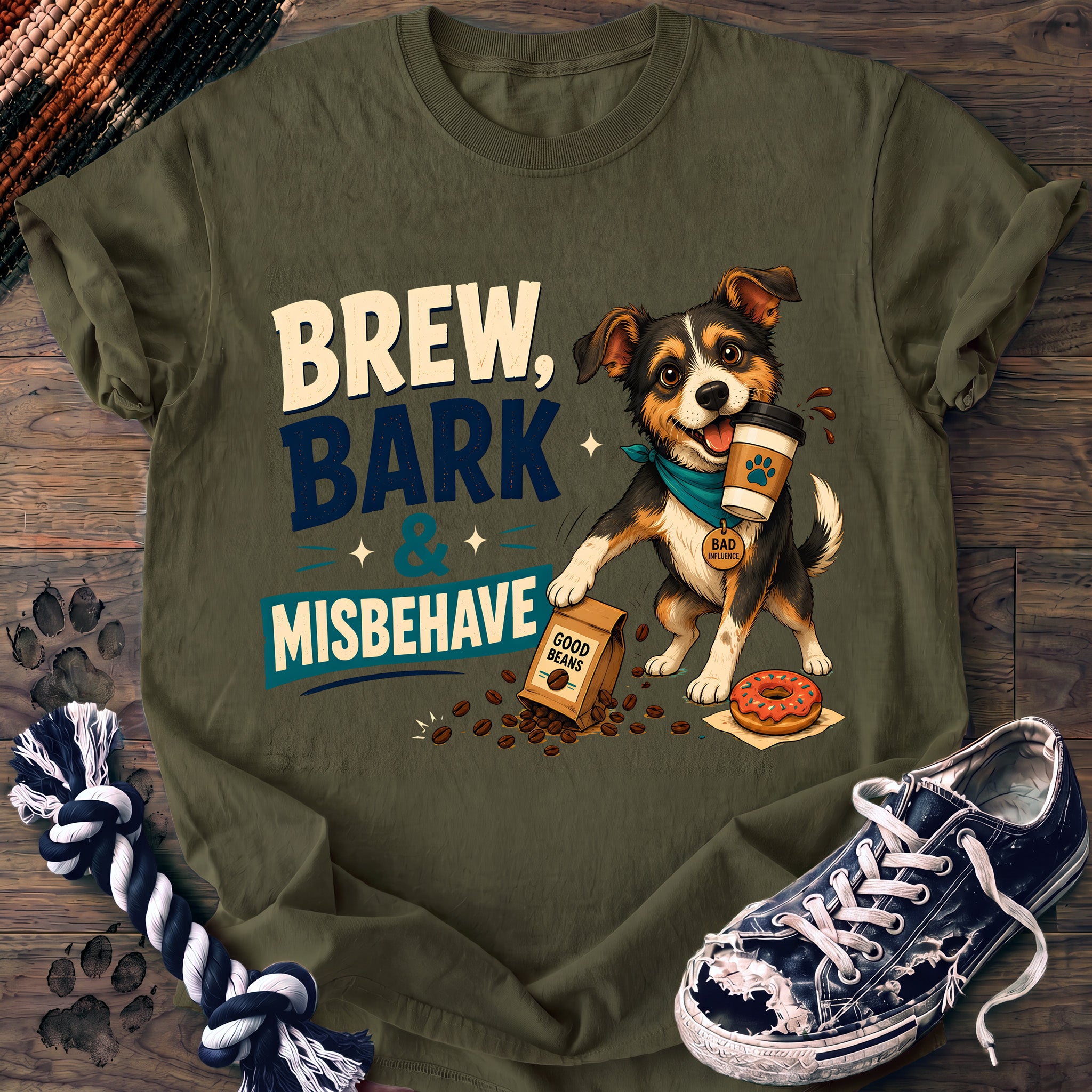 PAWSSION CLUB t-shirt in Moss color - SKU PC-0703