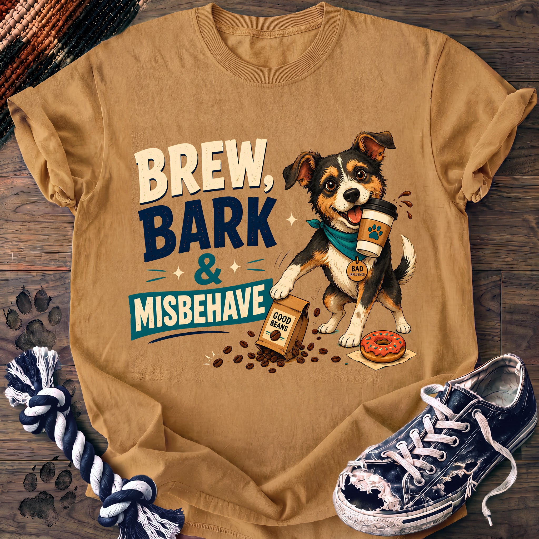 PAWSSION CLUB t-shirt in Mustard color - SKU PC-0703