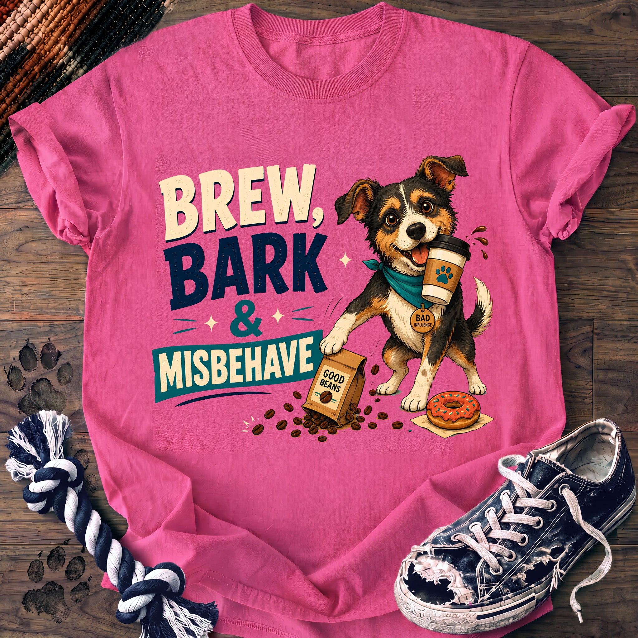PAWSSION CLUB t-shirt in NeonPink color - SKU PC-0703