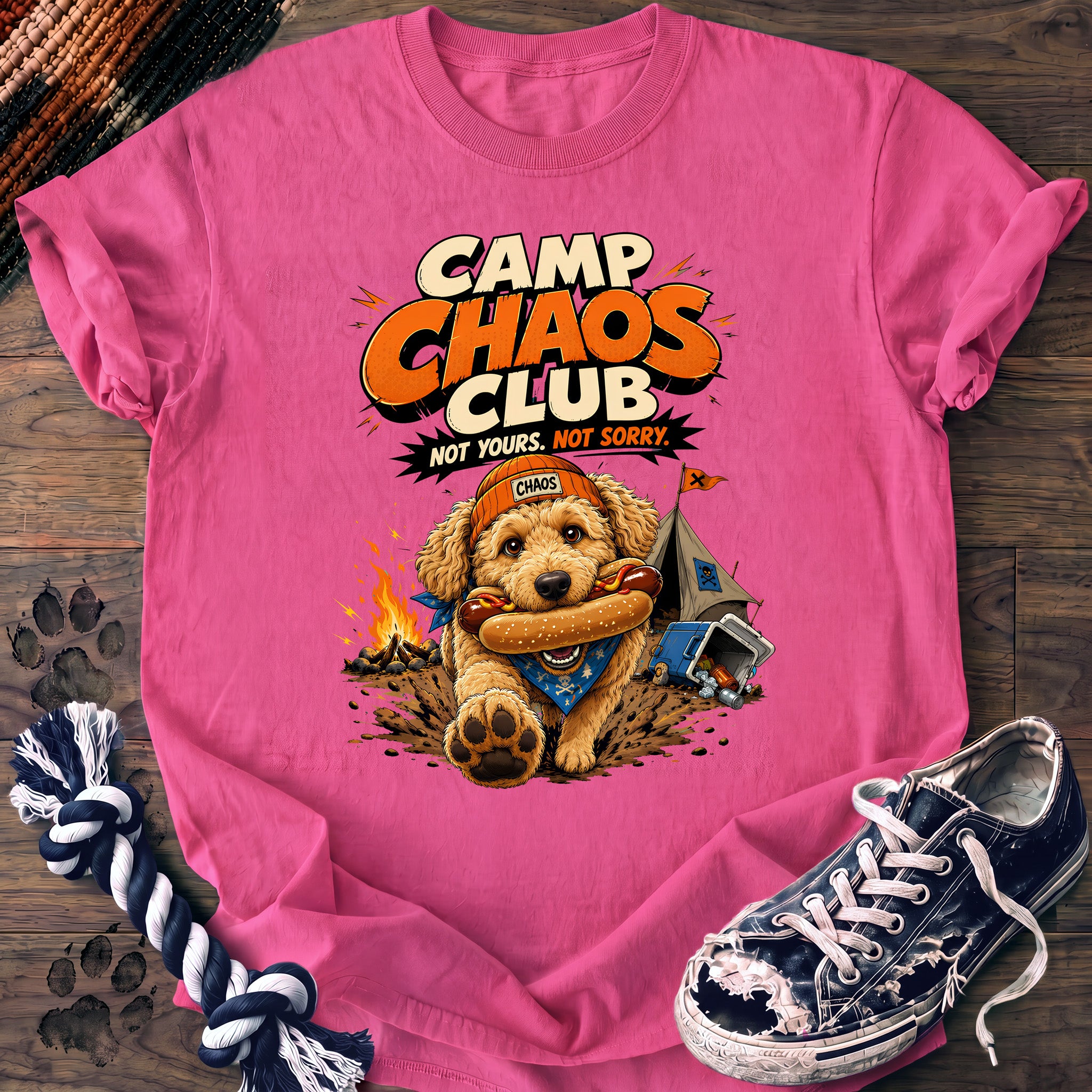 PAWSSION CLUB t-shirt in NeonPink color - SKU PC-0705
