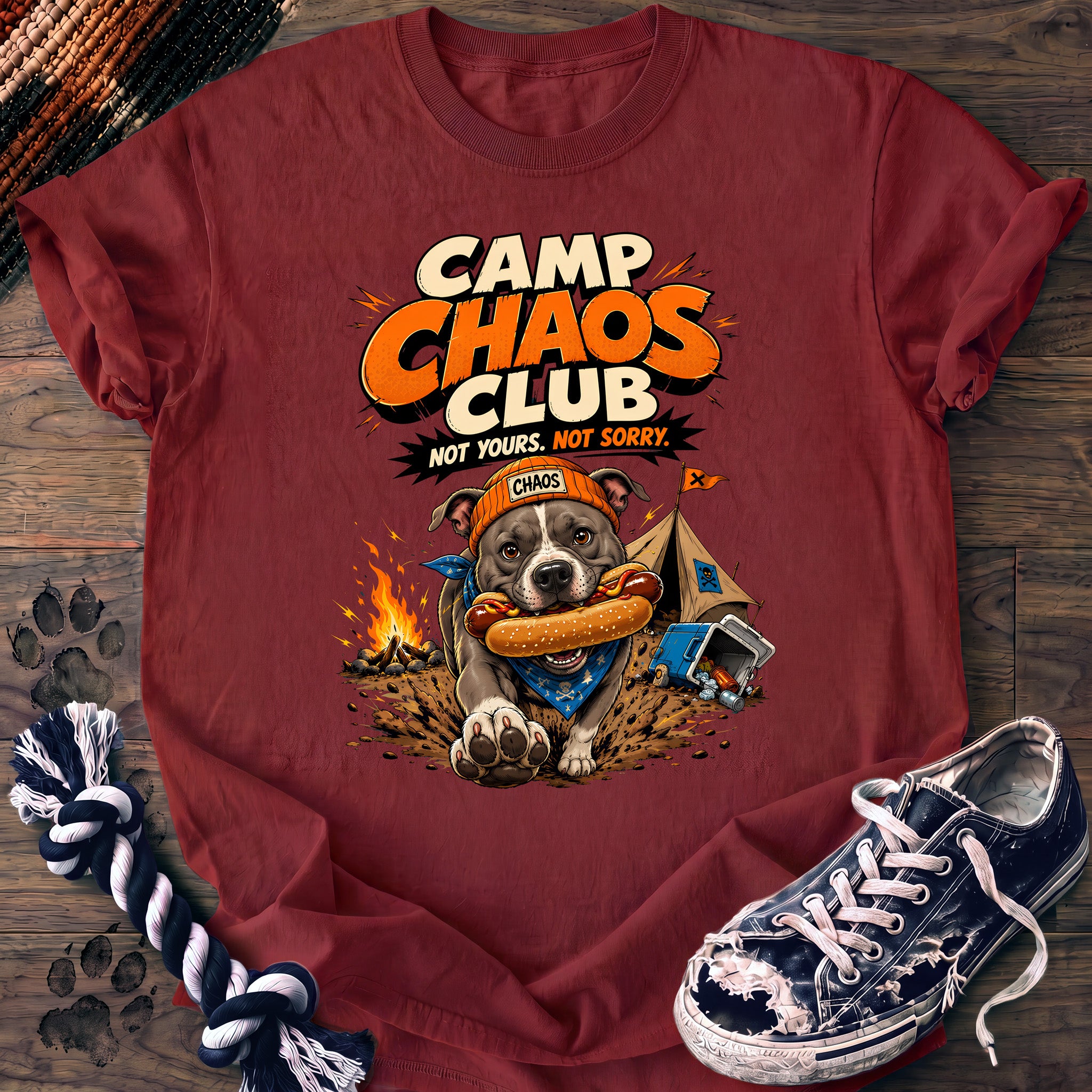 PAWSSION CLUB t-shirt in Chili color - SKU PC-0707
