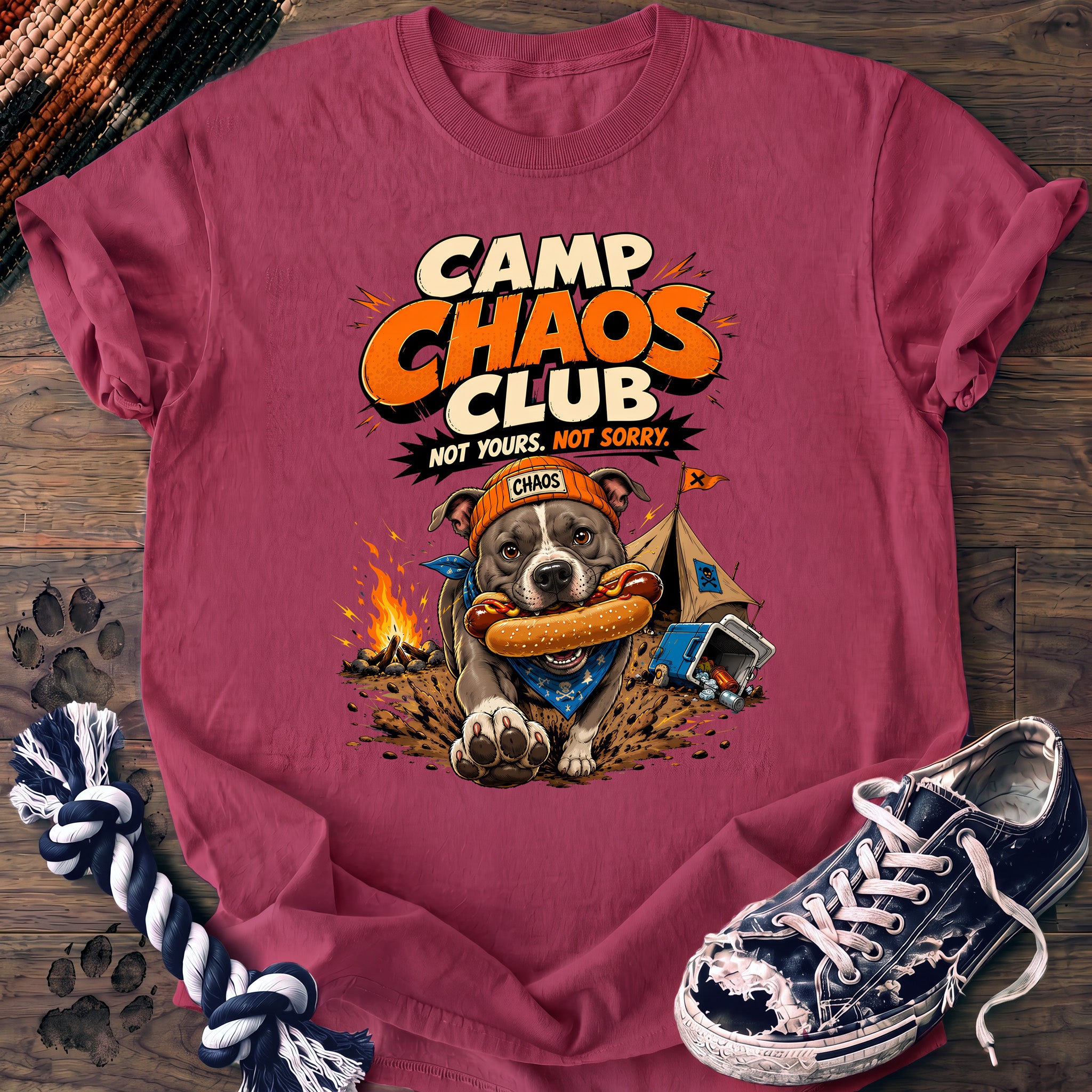 PAWSSION CLUB t-shirt in Crunchberry color - SKU PC-0707