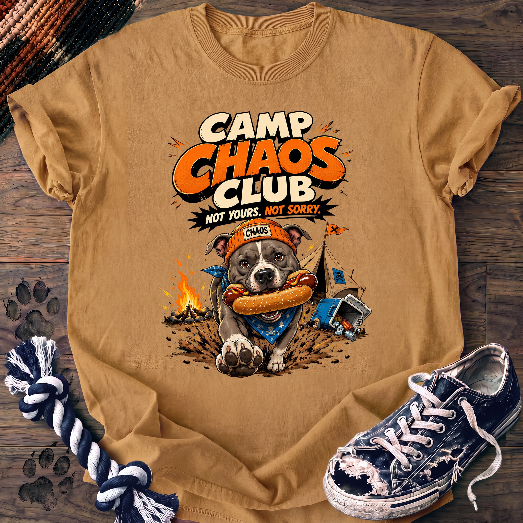 PAWSSION CLUB t-shirt in Mustard color - SKU PC-0707