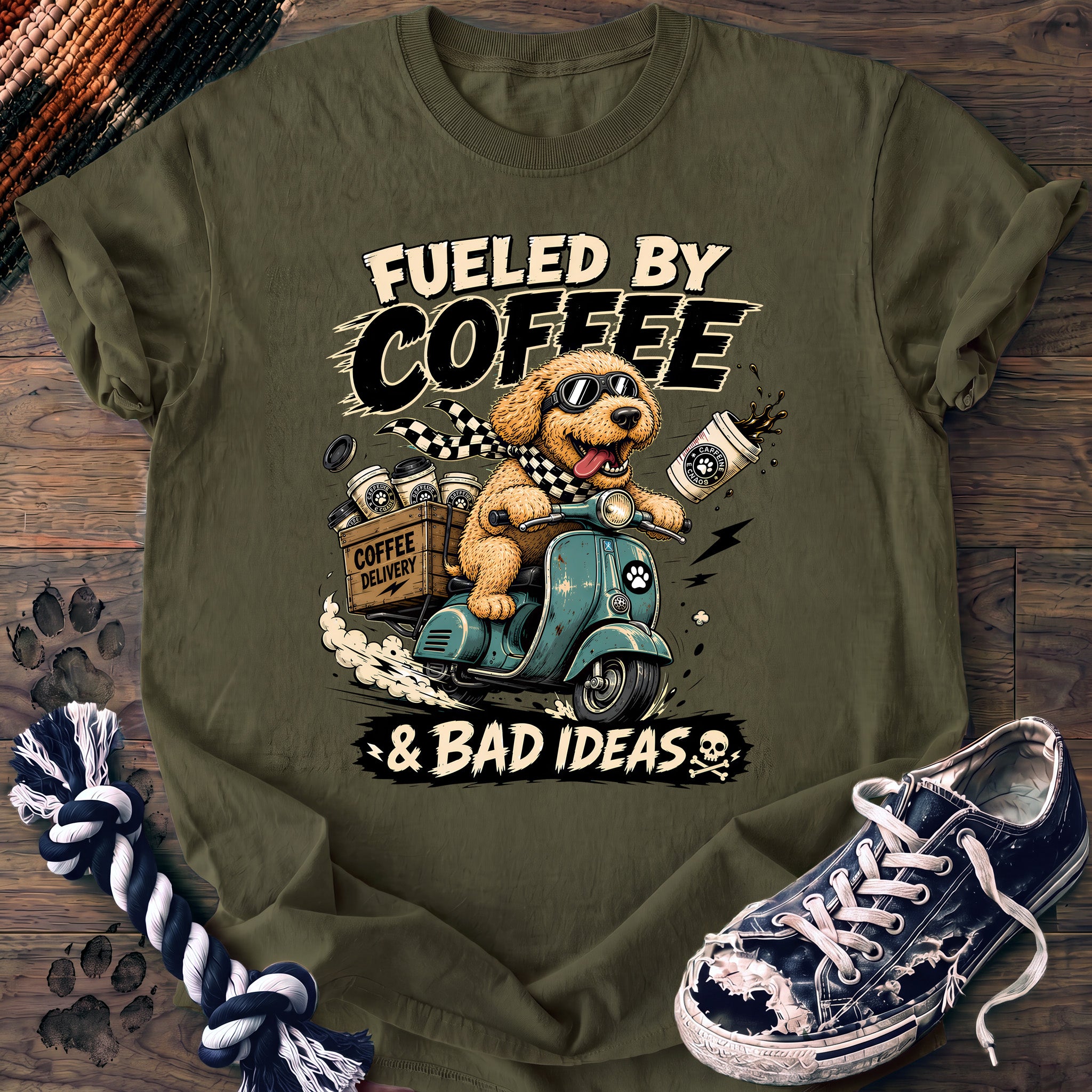 PAWSSION CLUB t-shirt in Moss color - SKU PC-0718