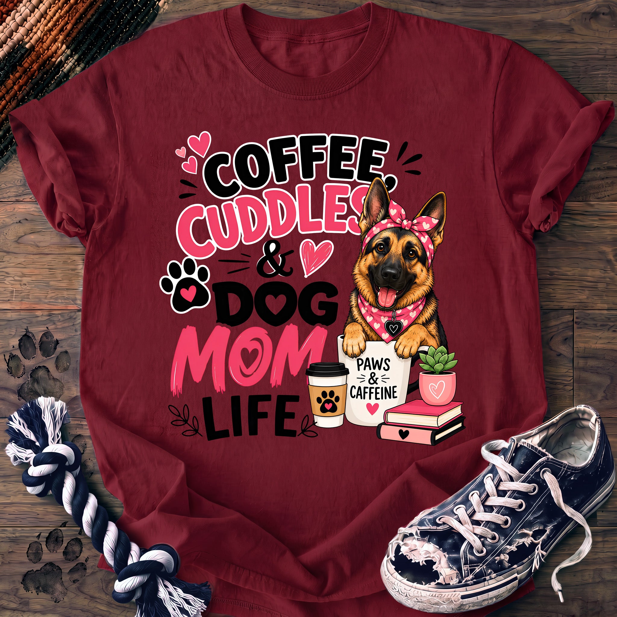 PAWSSION CLUB t-shirt in Crimson color - SKU PC-0729