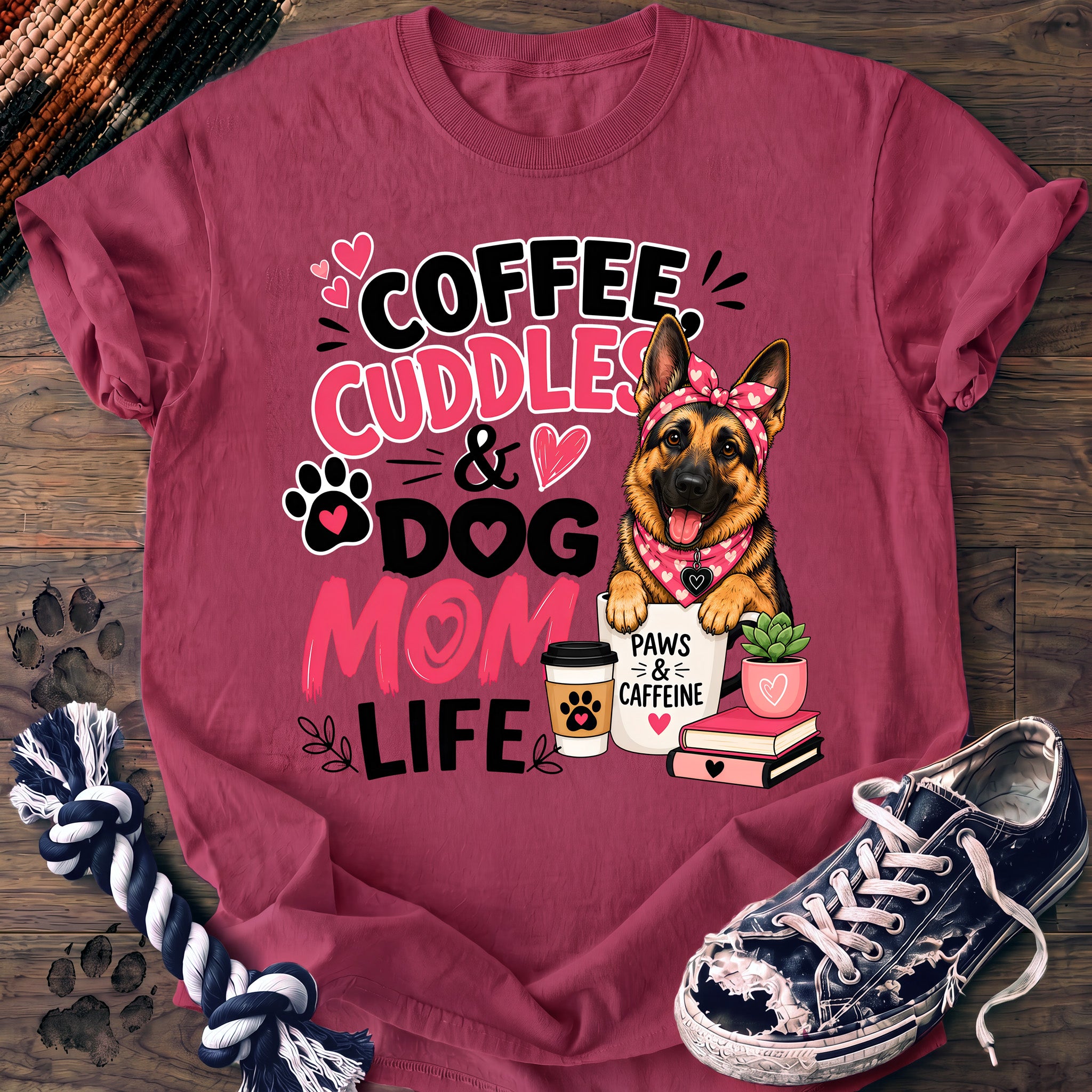PAWSSION CLUB t-shirt in Crunchberry color - SKU PC-0729