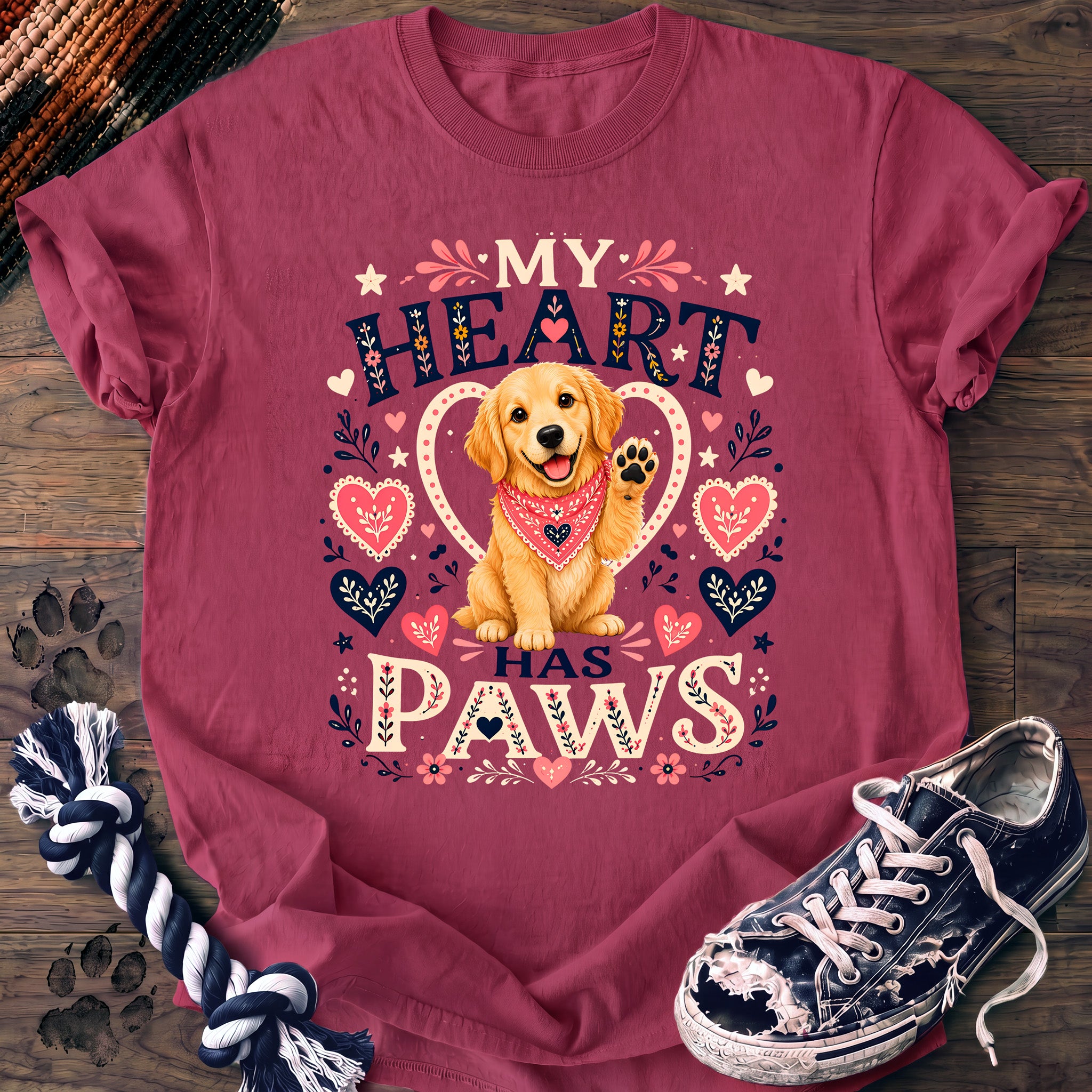 PAWSSION CLUB t-shirt in Crunchberry color - SKU PC-0738
