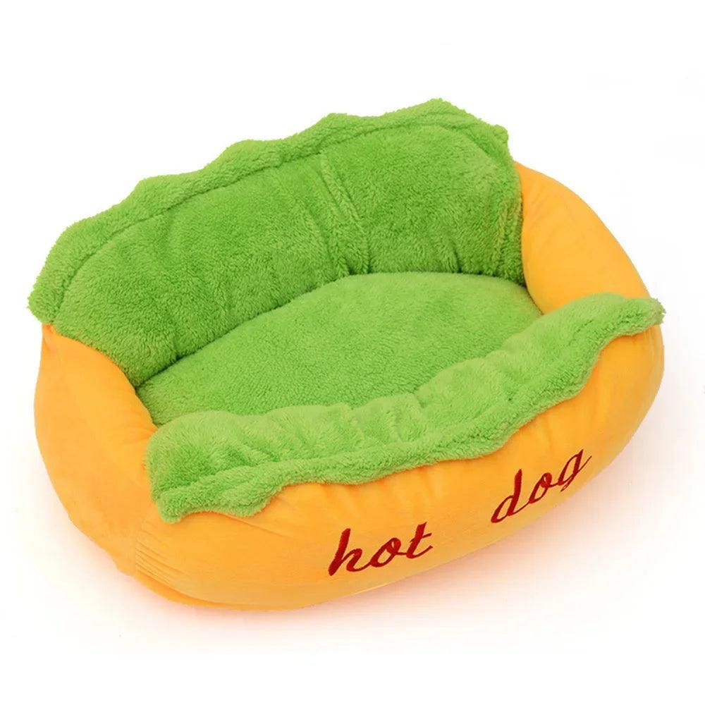 Warm Washable Pet Hot Dog Bed