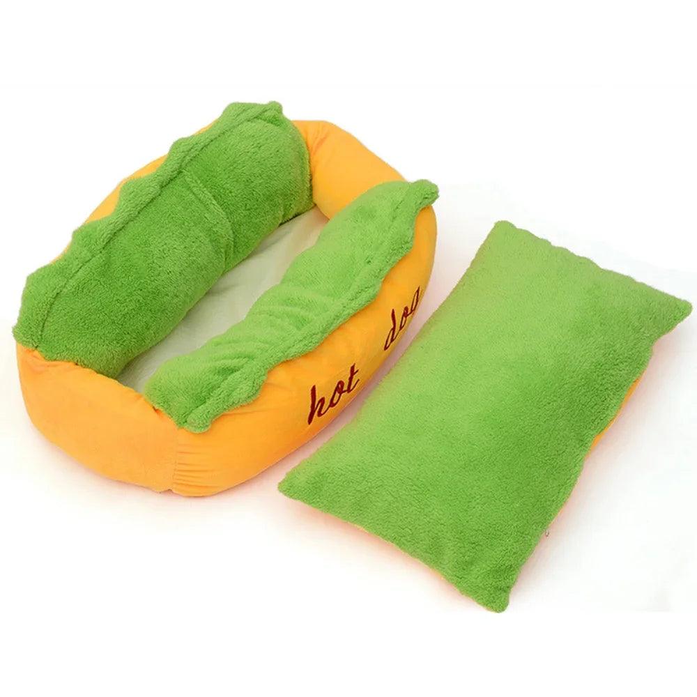 Warm Washable Pet Hot Dog Bed