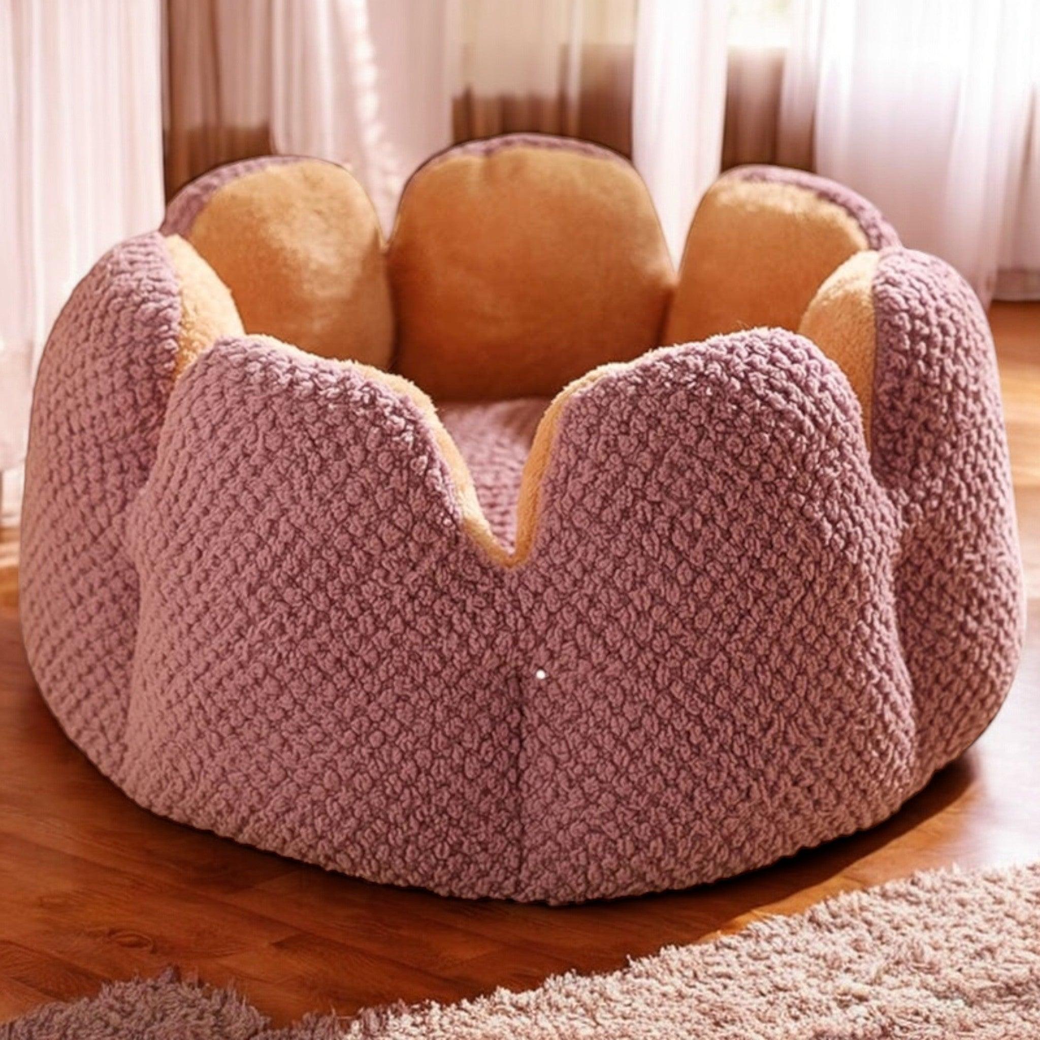 Flower Shape Plush Cat Bed