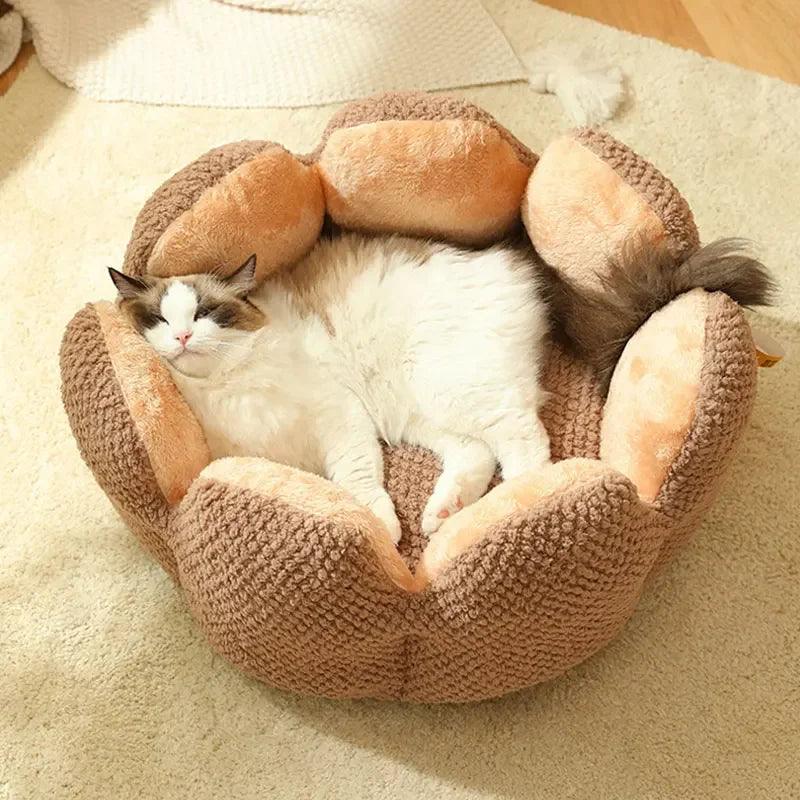 Flower Shape Plush Cat Bed