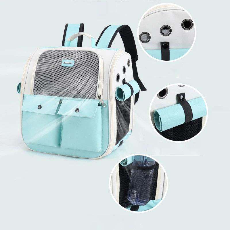 Foldable Oxford Pet Backpack Cage for Cats