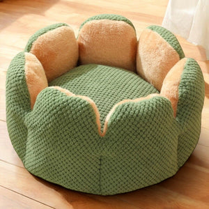 Flower Shape Plush Cat Bed