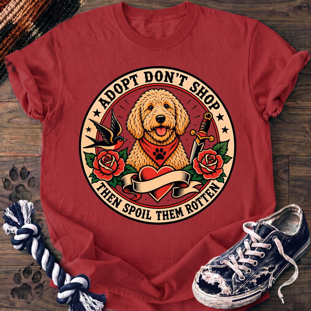 Adopt Dont Shop Then Spoil Them Rotten - Goldendoodle - PAWSSION CLUB