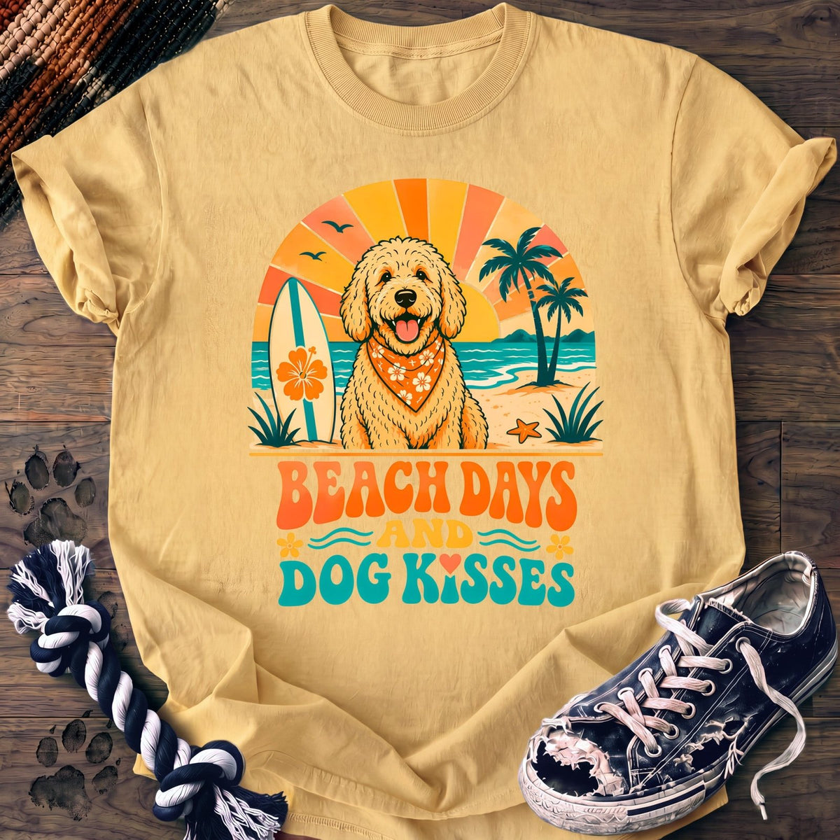 Beach Days And Dog Kisses - Goldendoodle - PAWSSION CLUB