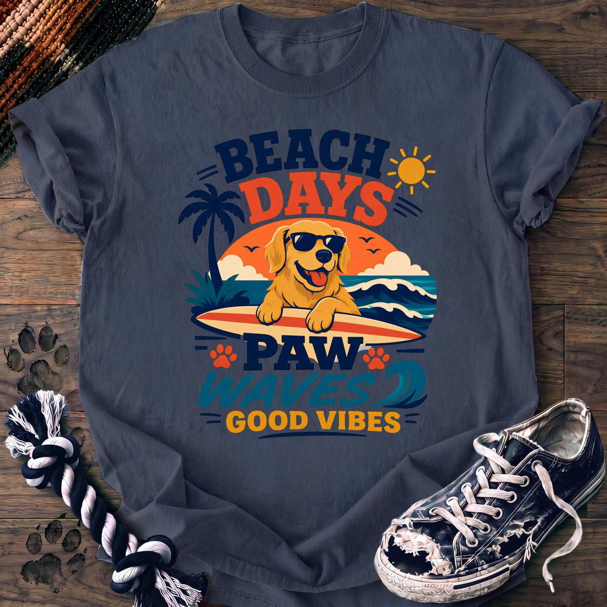 Beach Days Paw Waves Good Vibes - Golden Retriever - PAWSSION CLUB