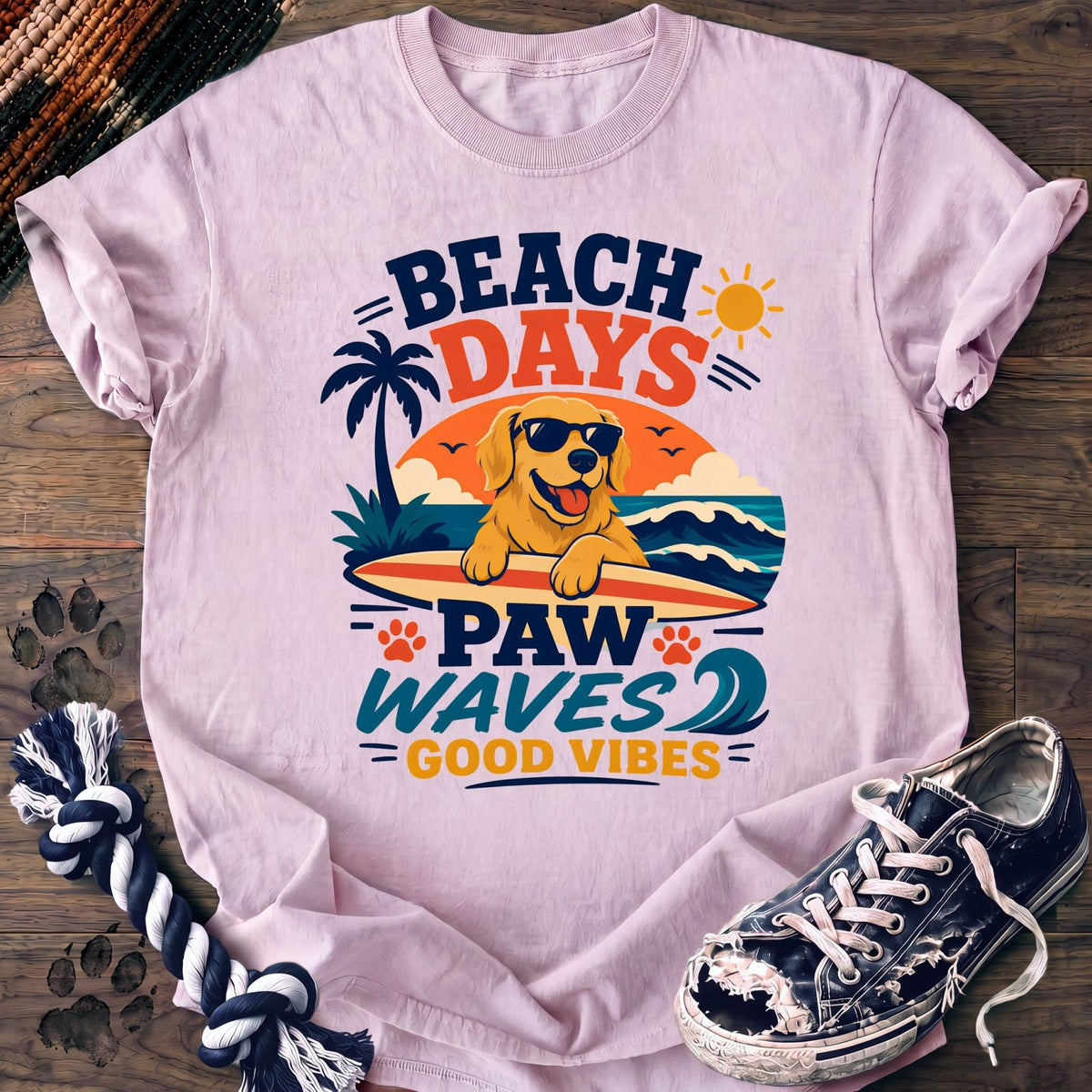Beach Days Paw Waves Good Vibes - Golden Retriever - PAWSSION CLUB