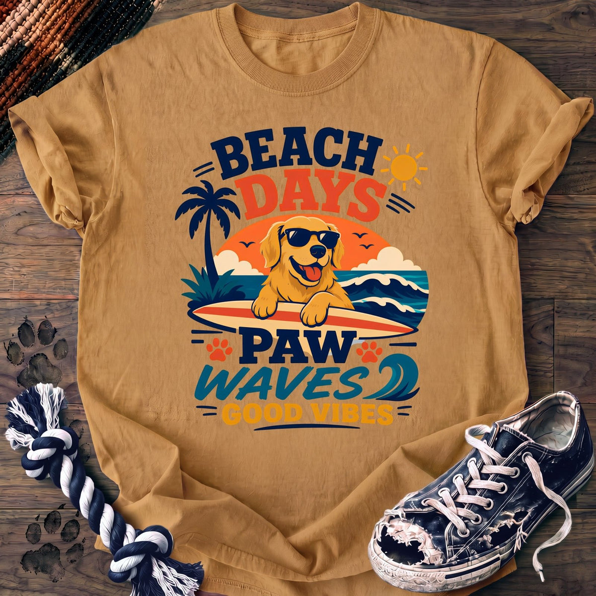 Beach Days Paw Waves Good Vibes - Golden Retriever - PAWSSION CLUB