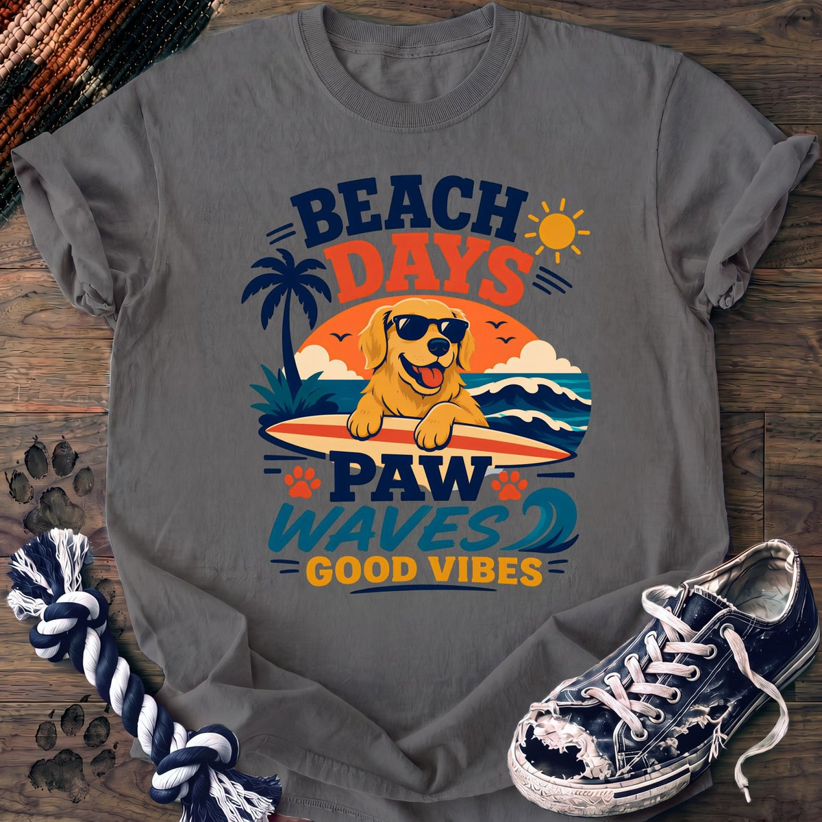 Beach Days Paw Waves Good Vibes - Golden Retriever - PAWSSION CLUB