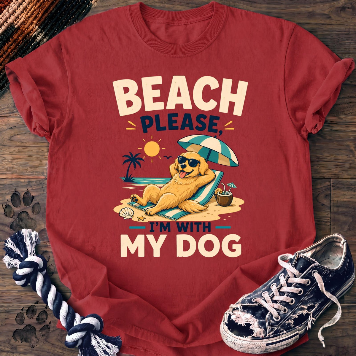 Beach Please Im With My Dog - Golden Retriever - PAWSSION CLUB