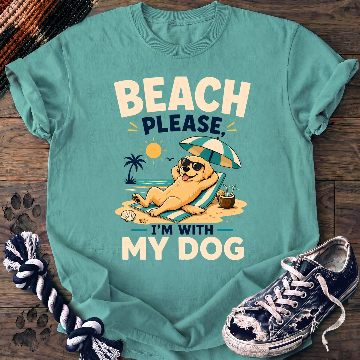 Beach Please Im With My Dog - Golden Retriever - PAWSSION CLUB